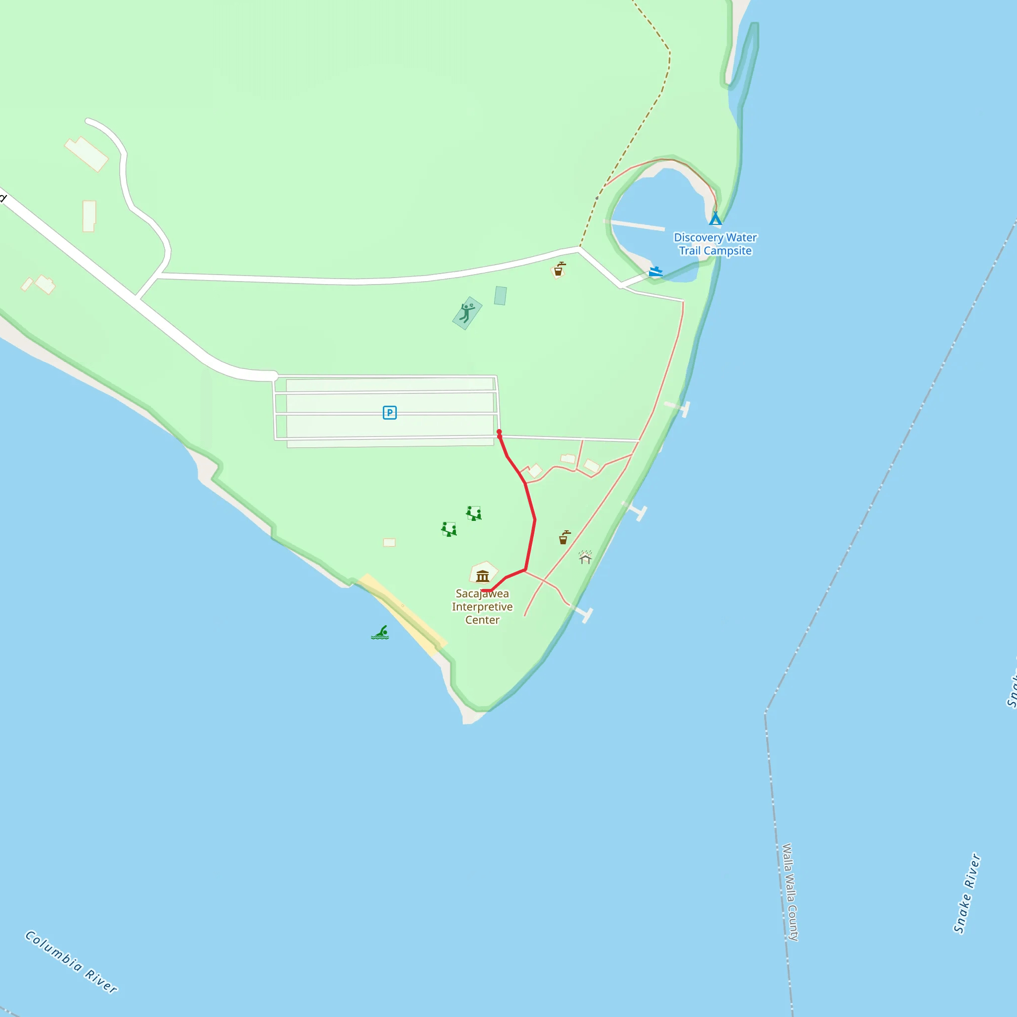 Sacajawea State Park Interpretive Center mobile static map