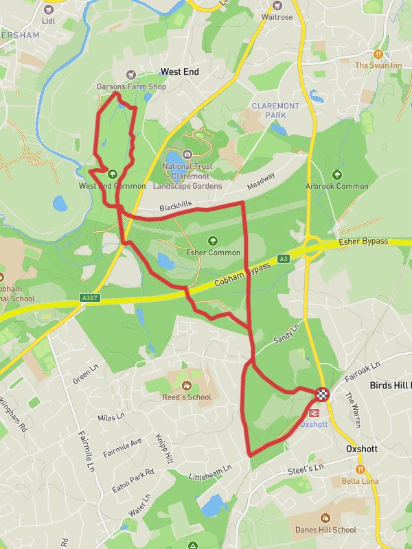 Clarendon Park to West End Common Loop mobile static map