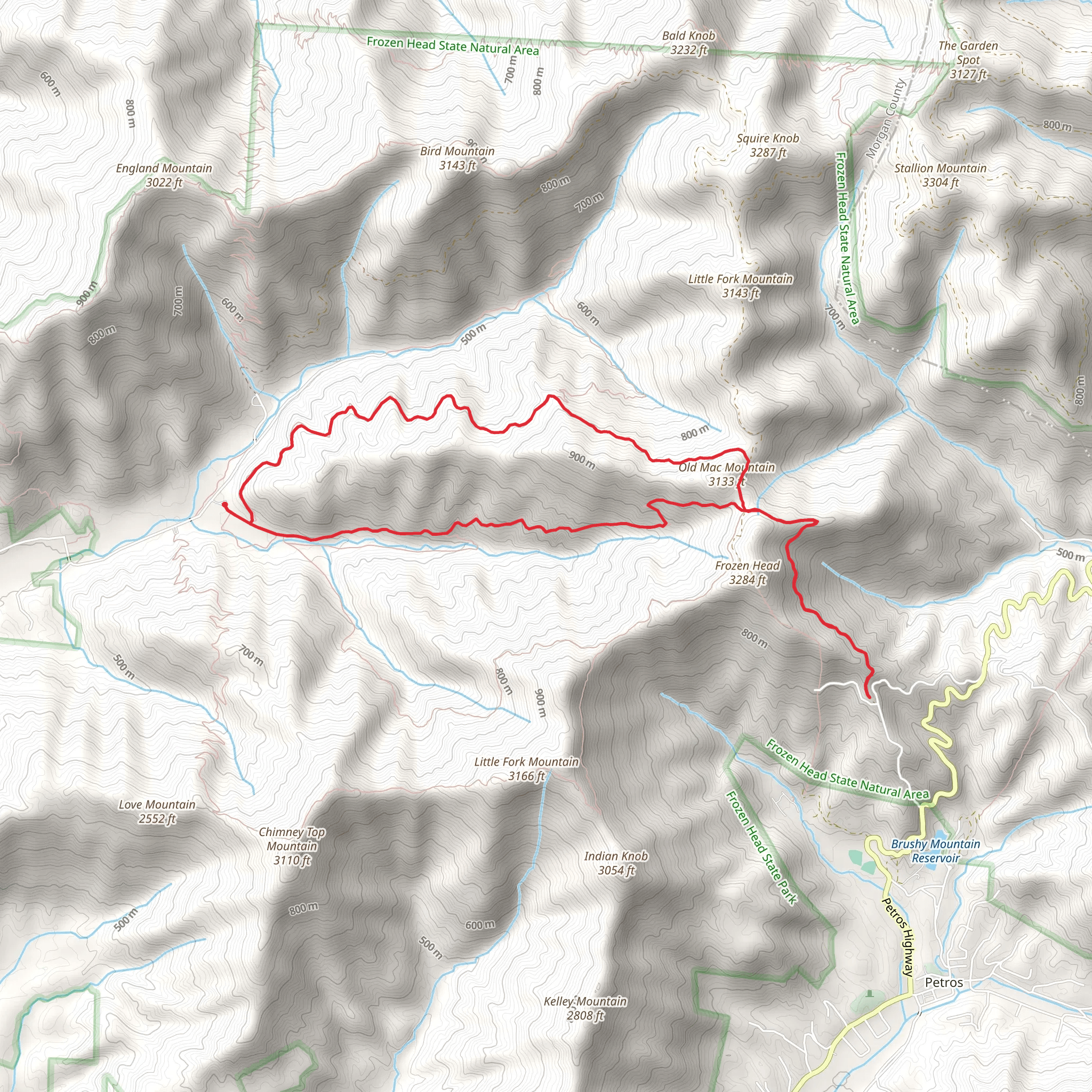 North and South Old Mac Loop Trail mobile static map