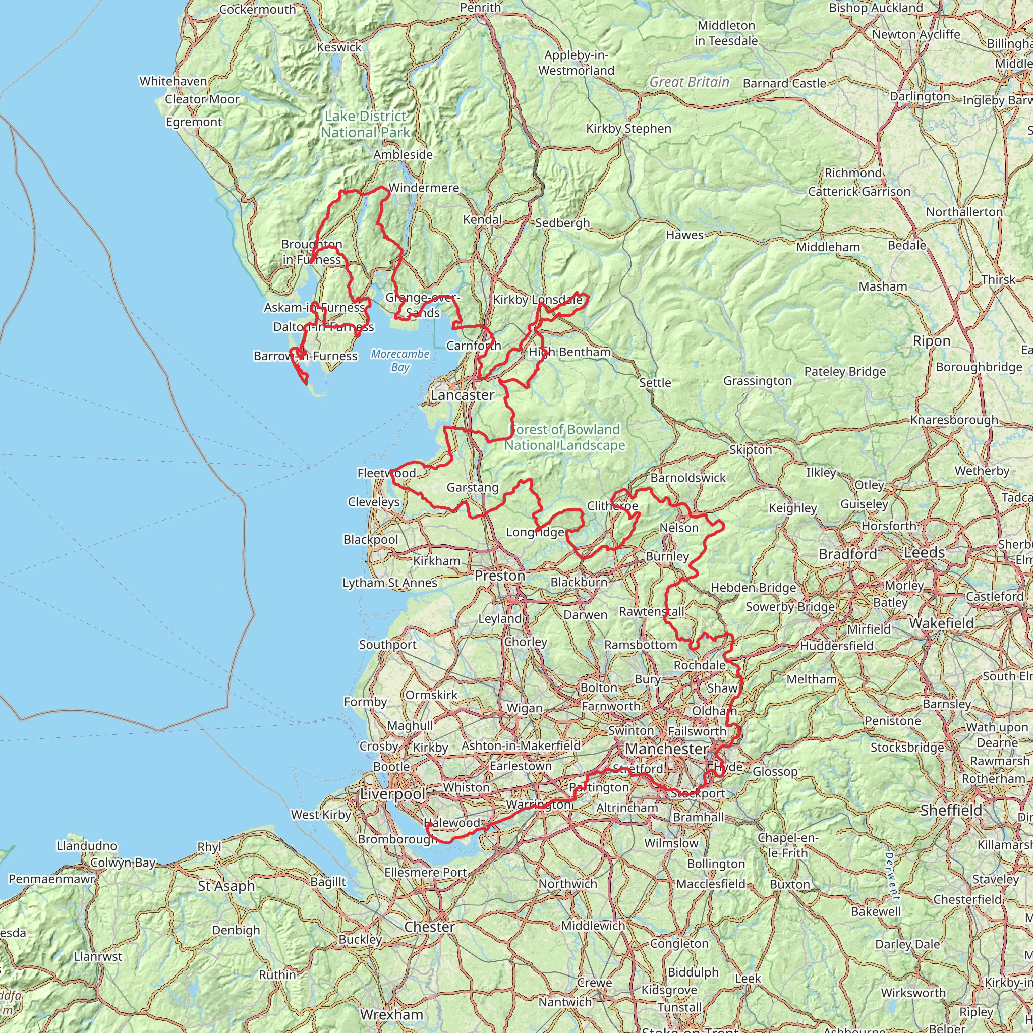 Liverpool South Parkway to Walney Island Walk mobile static map