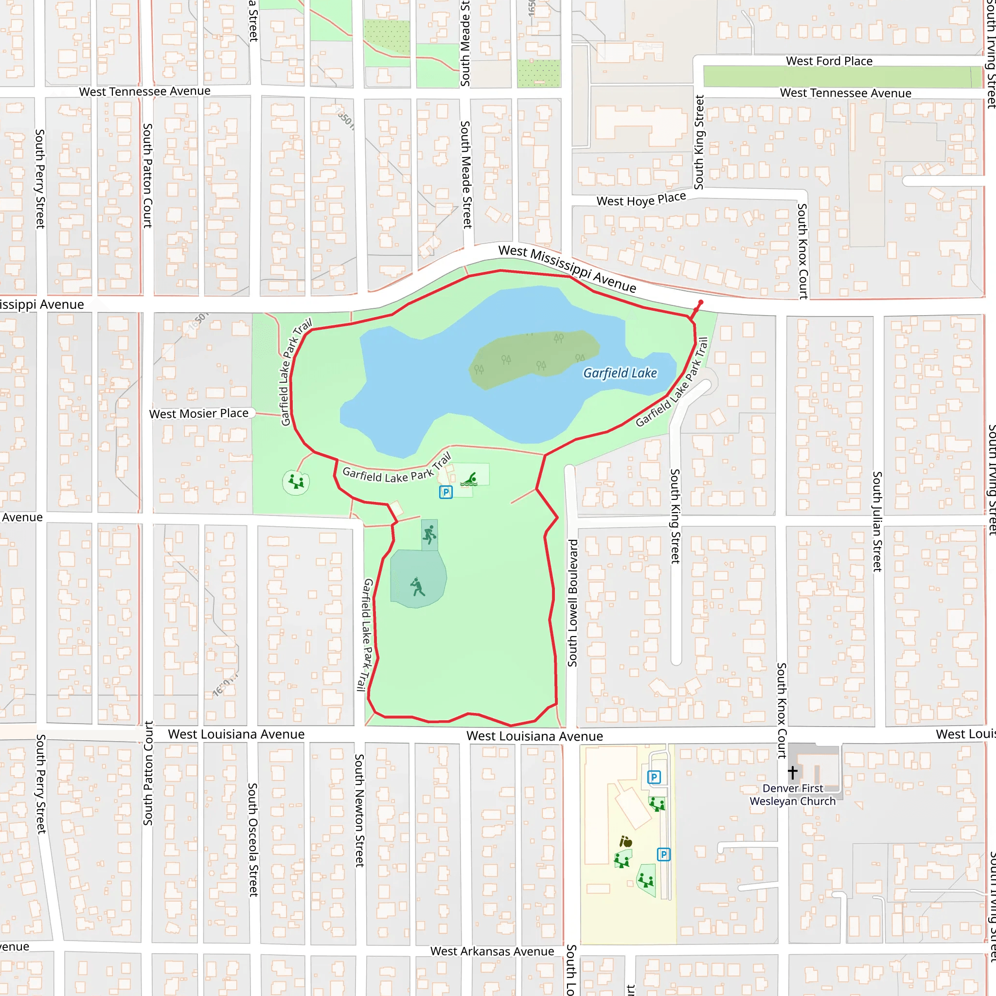 Garfield Lake Loop mobile static map