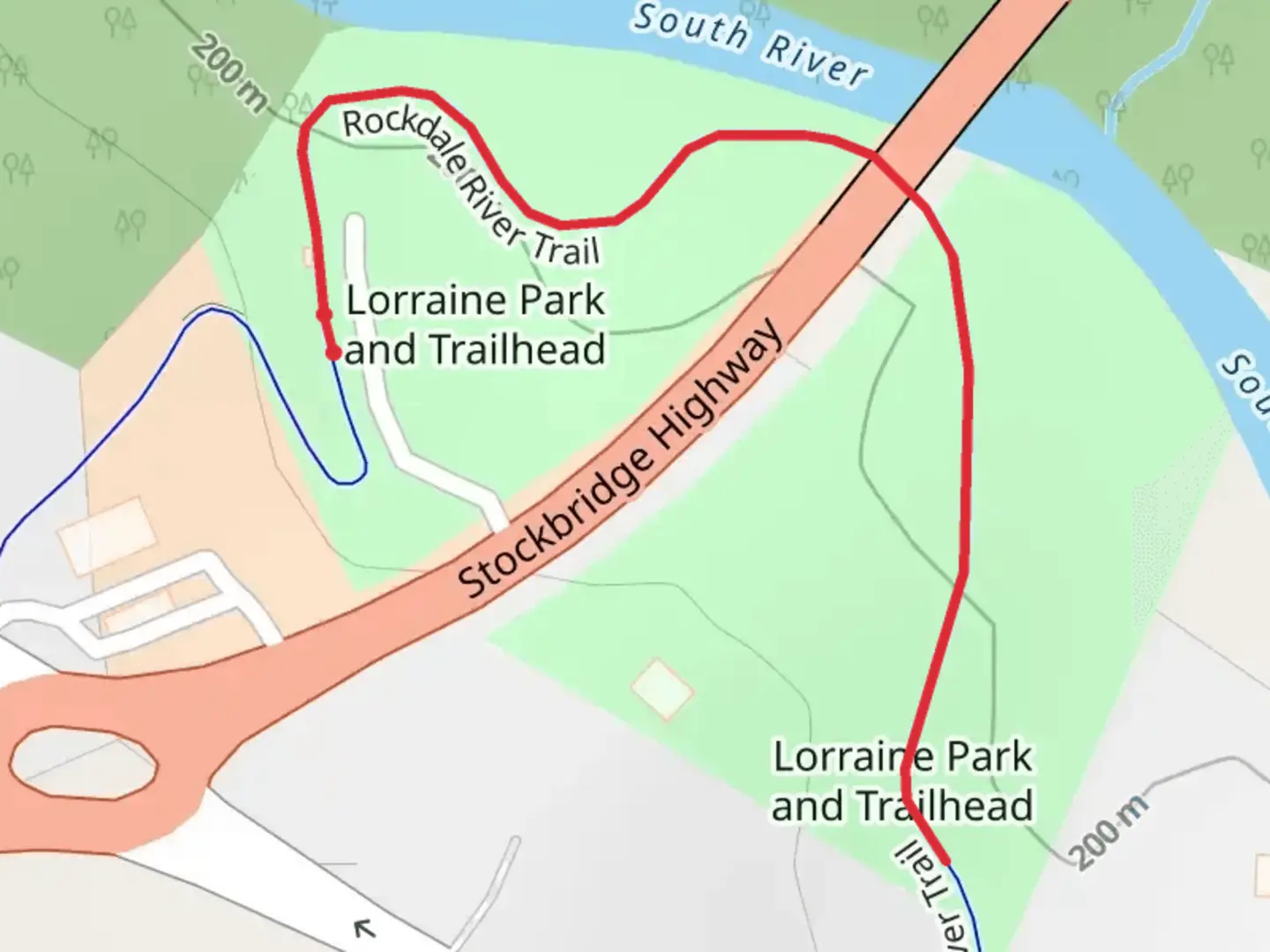 An image depicting the trail Rockdale River Path and its surrounding area.