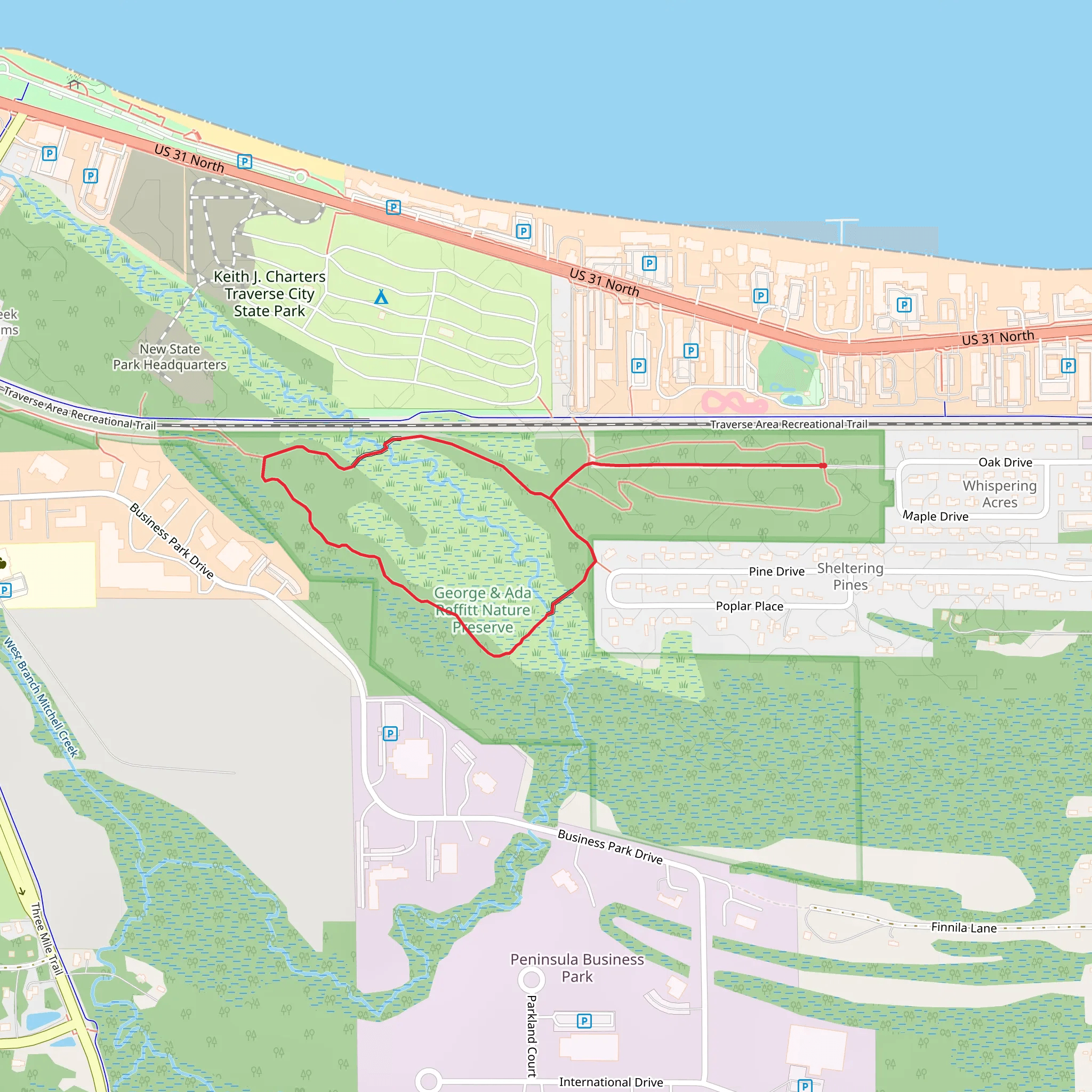 East branch Mitchell Creek Loop mobile static map
