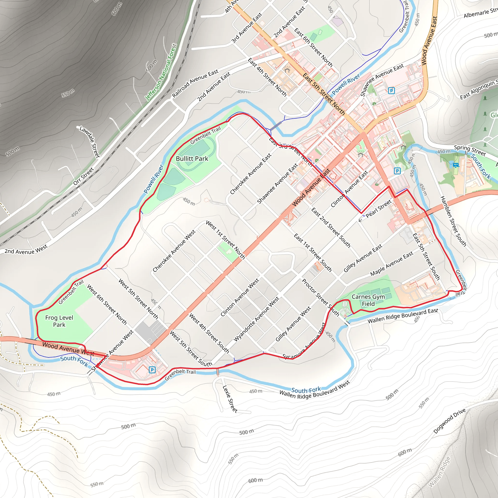 Greenbelt Loop Trail mobile static map