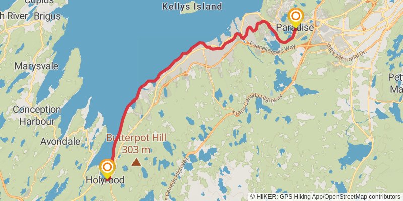 Newfoundland T'railway Trail stage 33 Map