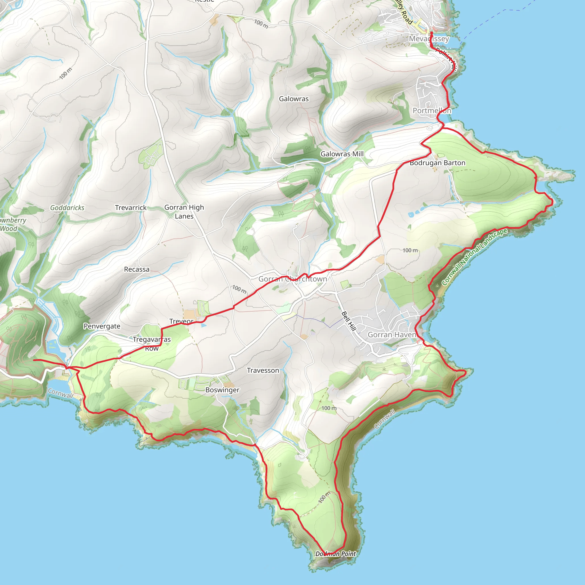 Mevagissey and Caerhays Castle Circular mobile static map