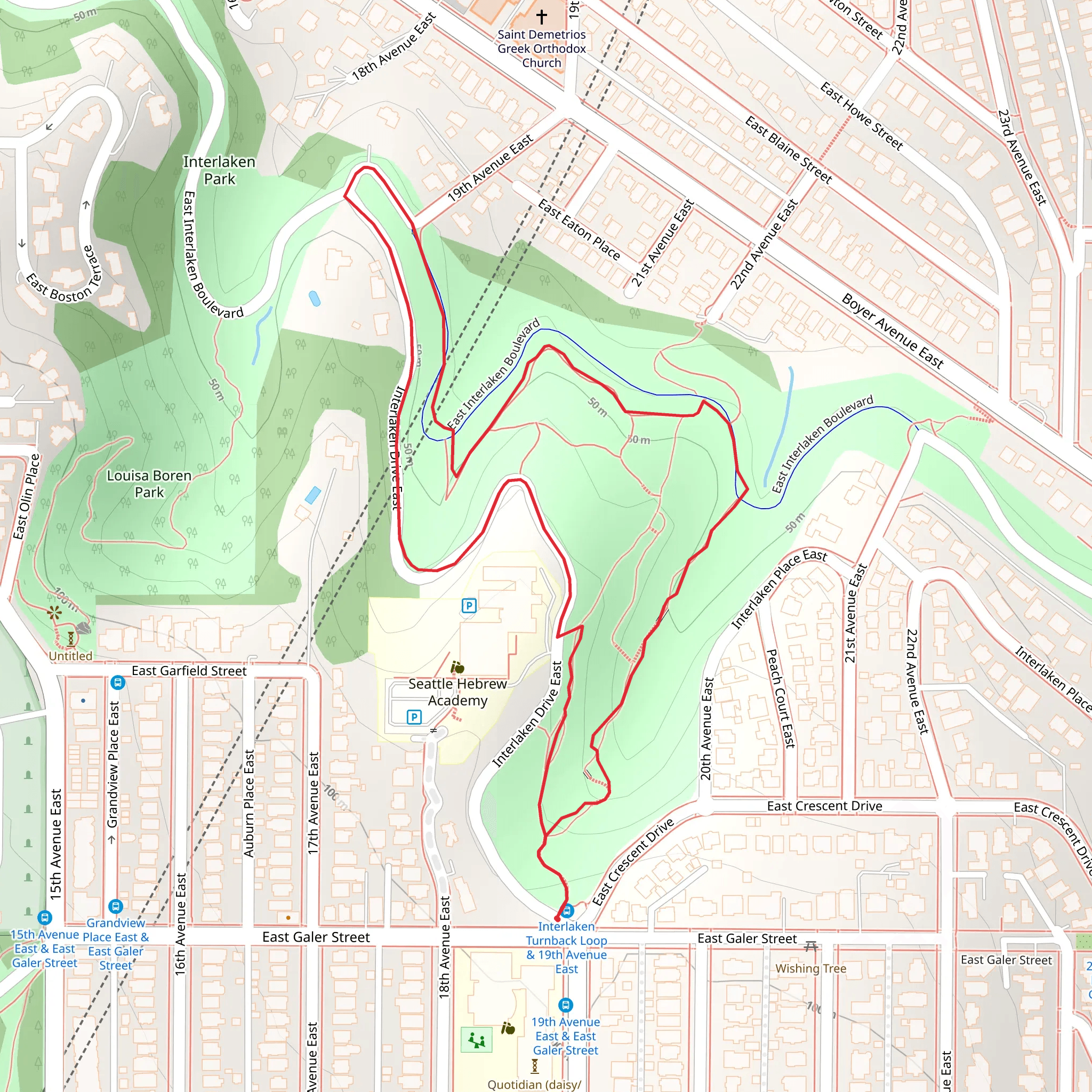 Interlaken Drive East Loop mobile static map