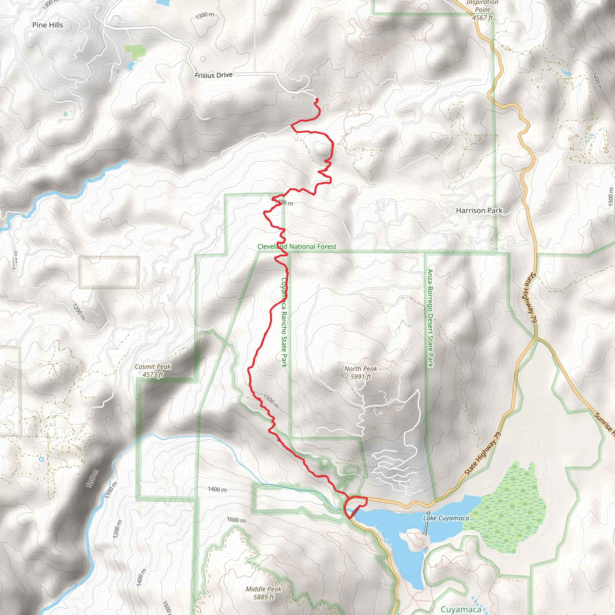 Lake Cuyamaca mobile static map