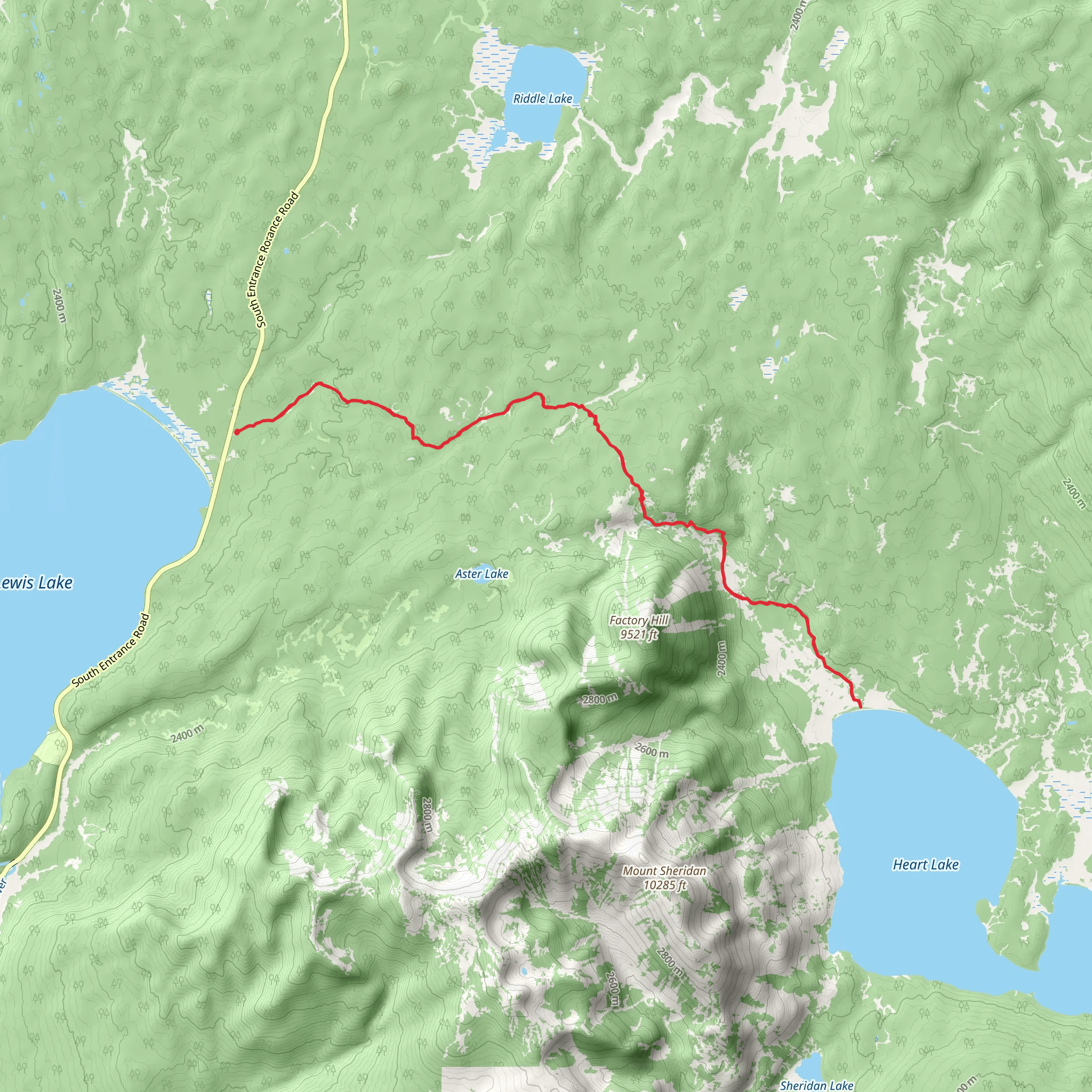 Heart Lake Trail mobile static map