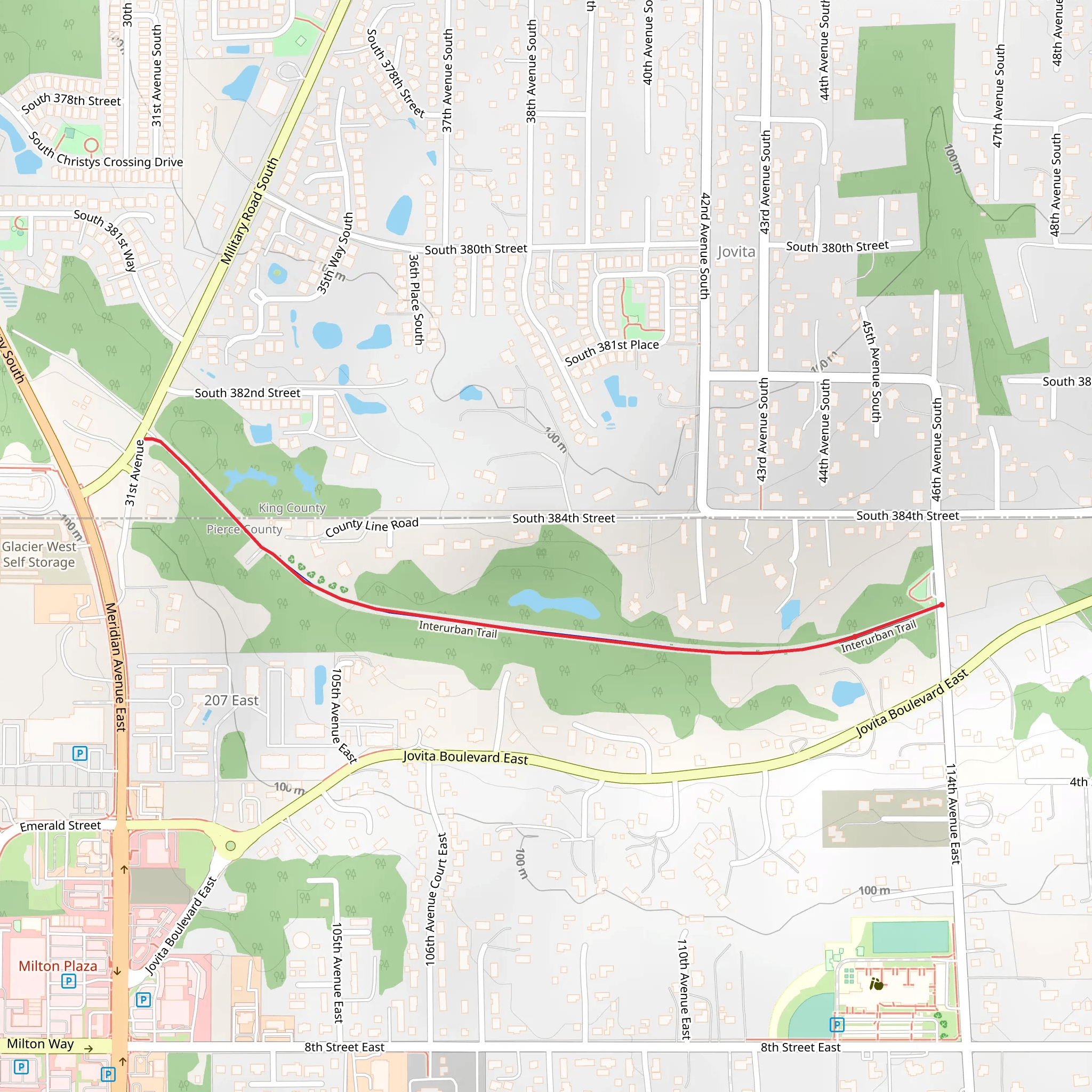 Interurban Trail - Jovita - Interurban Trail Park mobile static map