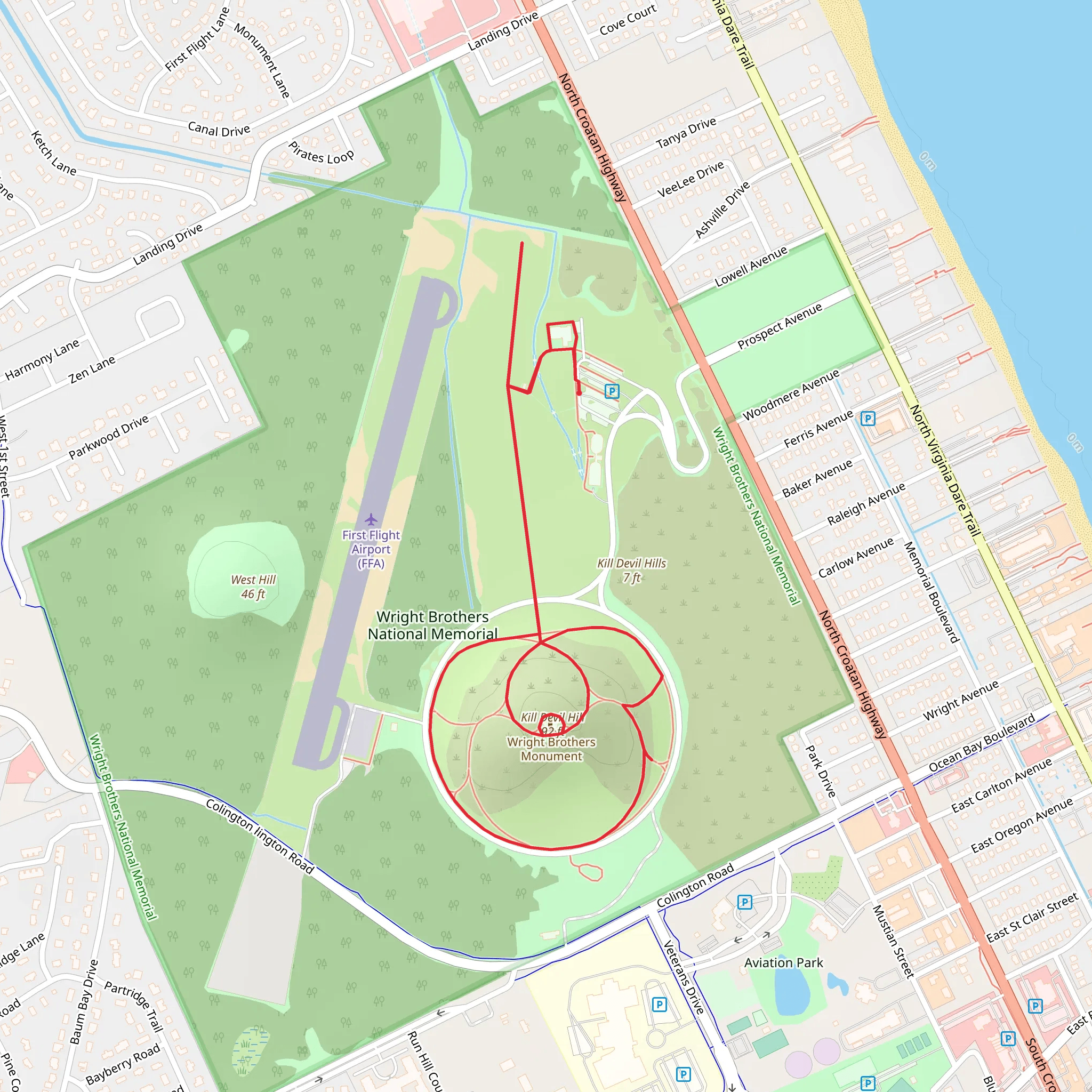 Wright Brothers National Memorial Loop mobile static map