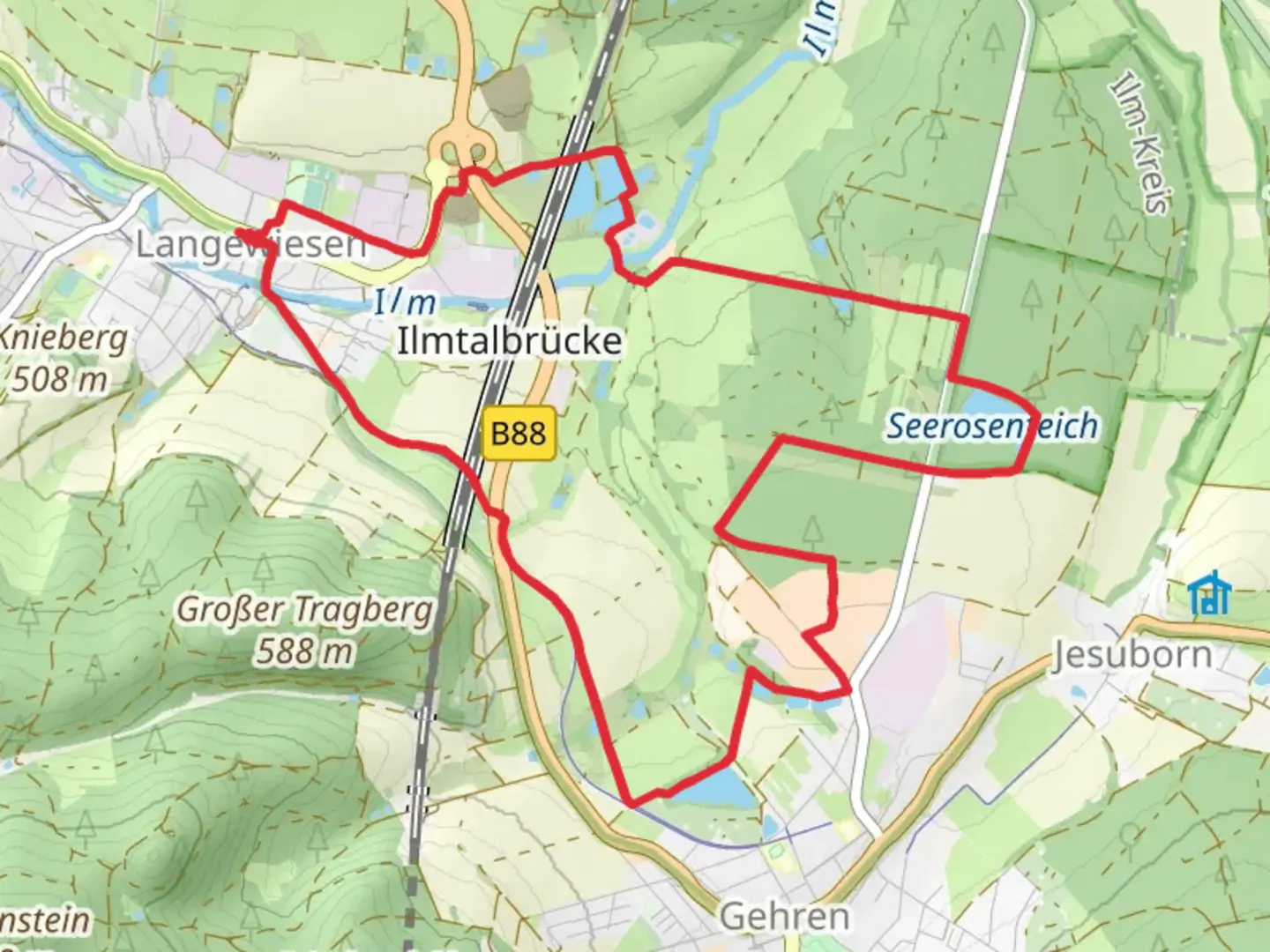 An image depicting the trail Heideteich, Seerosenteich and Grosser Badteich and its surrounding area.