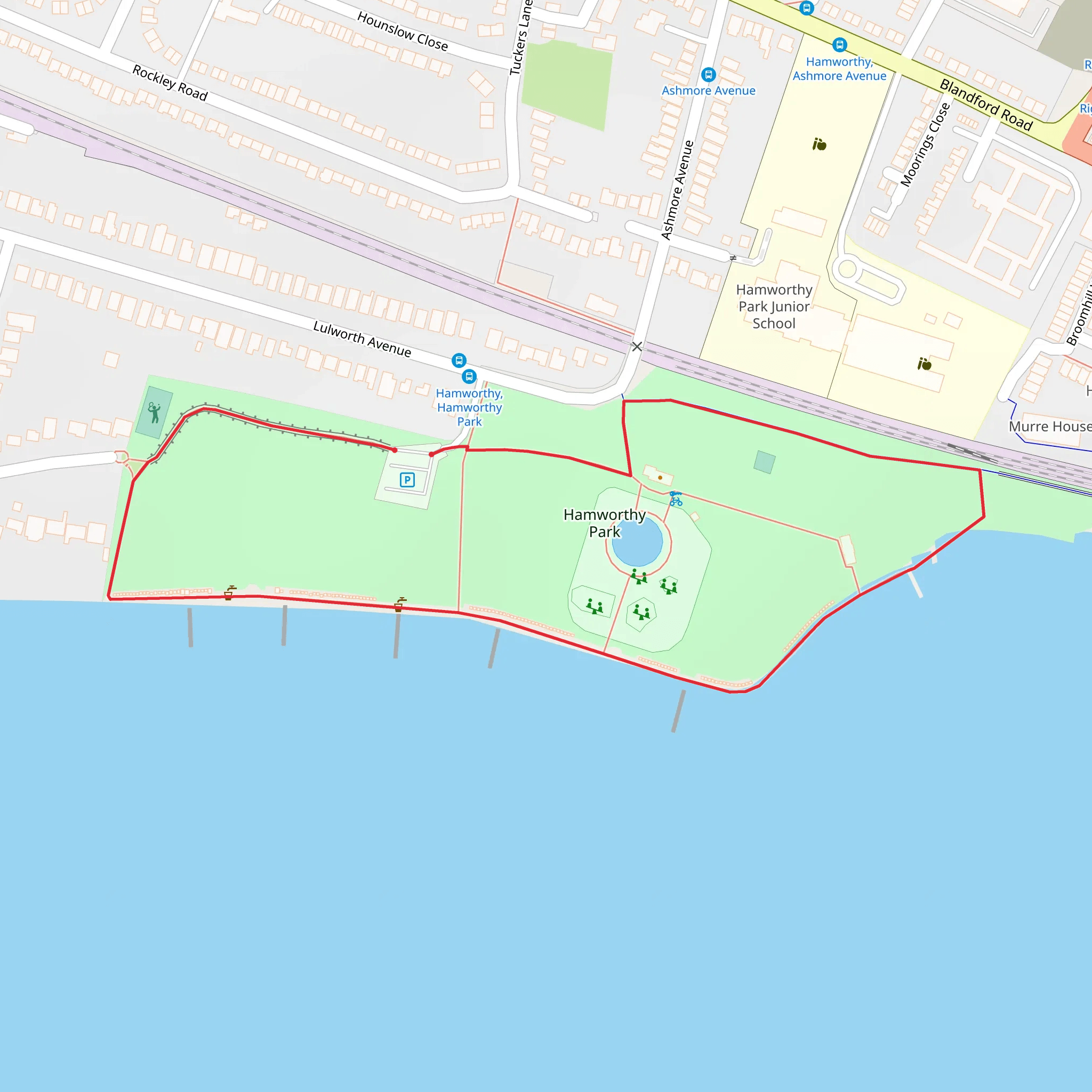 Hamworthy Park Loop mobile static map