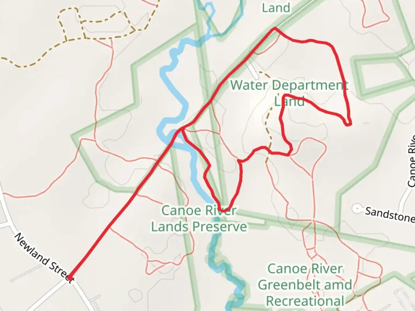 An image depicting the trail Canoe River Loop and its surrounding area.