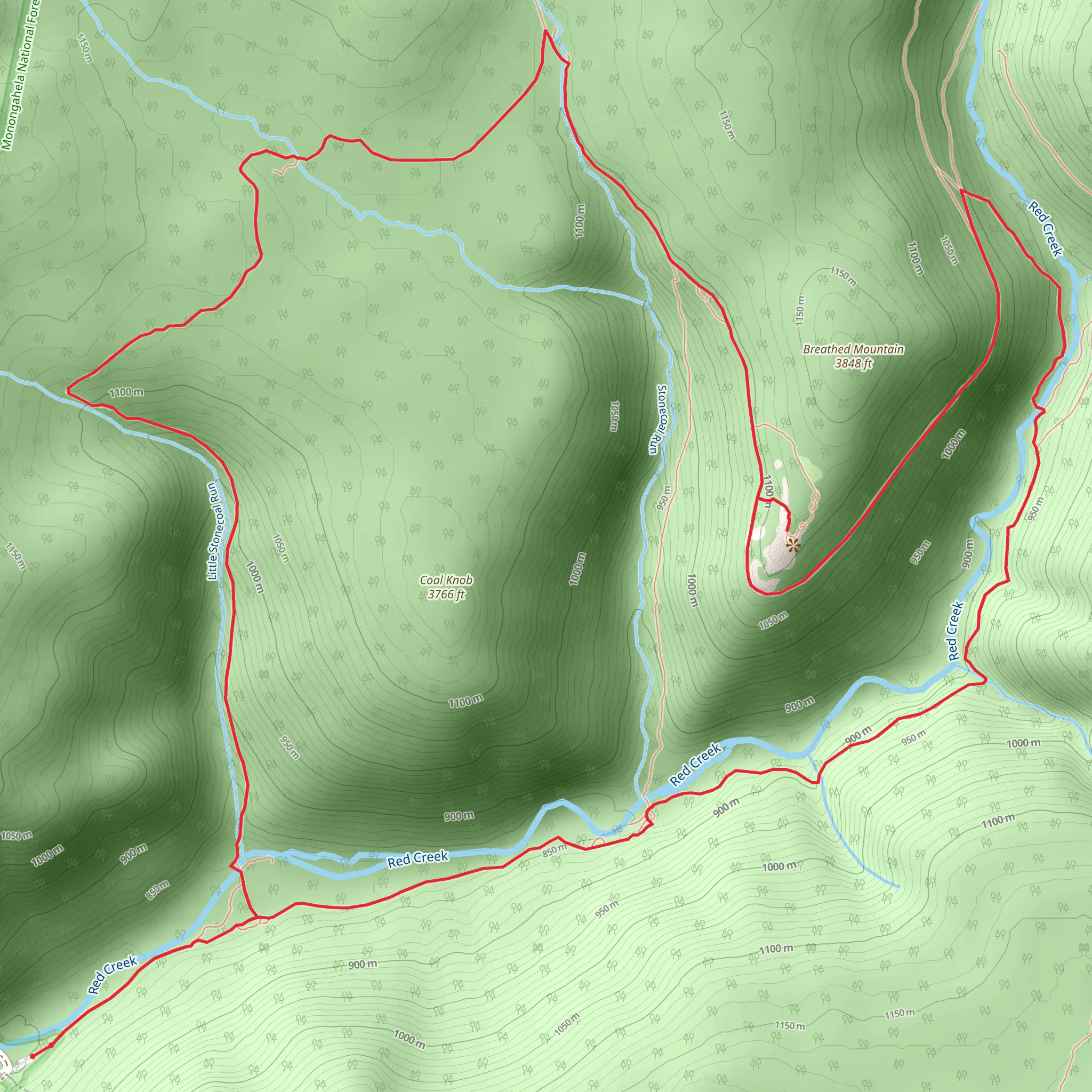 Red Creek and Rocky Point Trail mobile static map