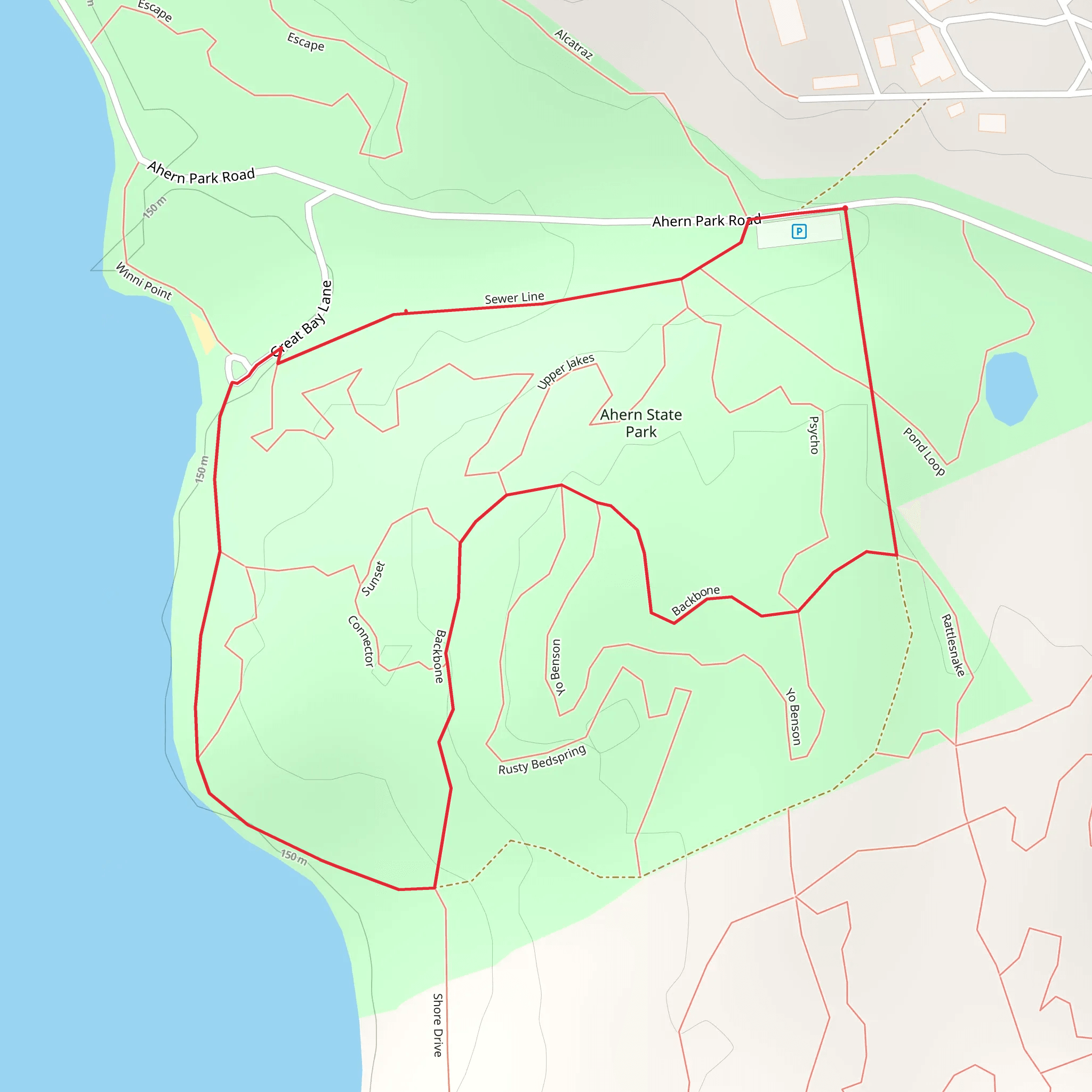 Sewer Line and Backbone Loop Trail mobile static map