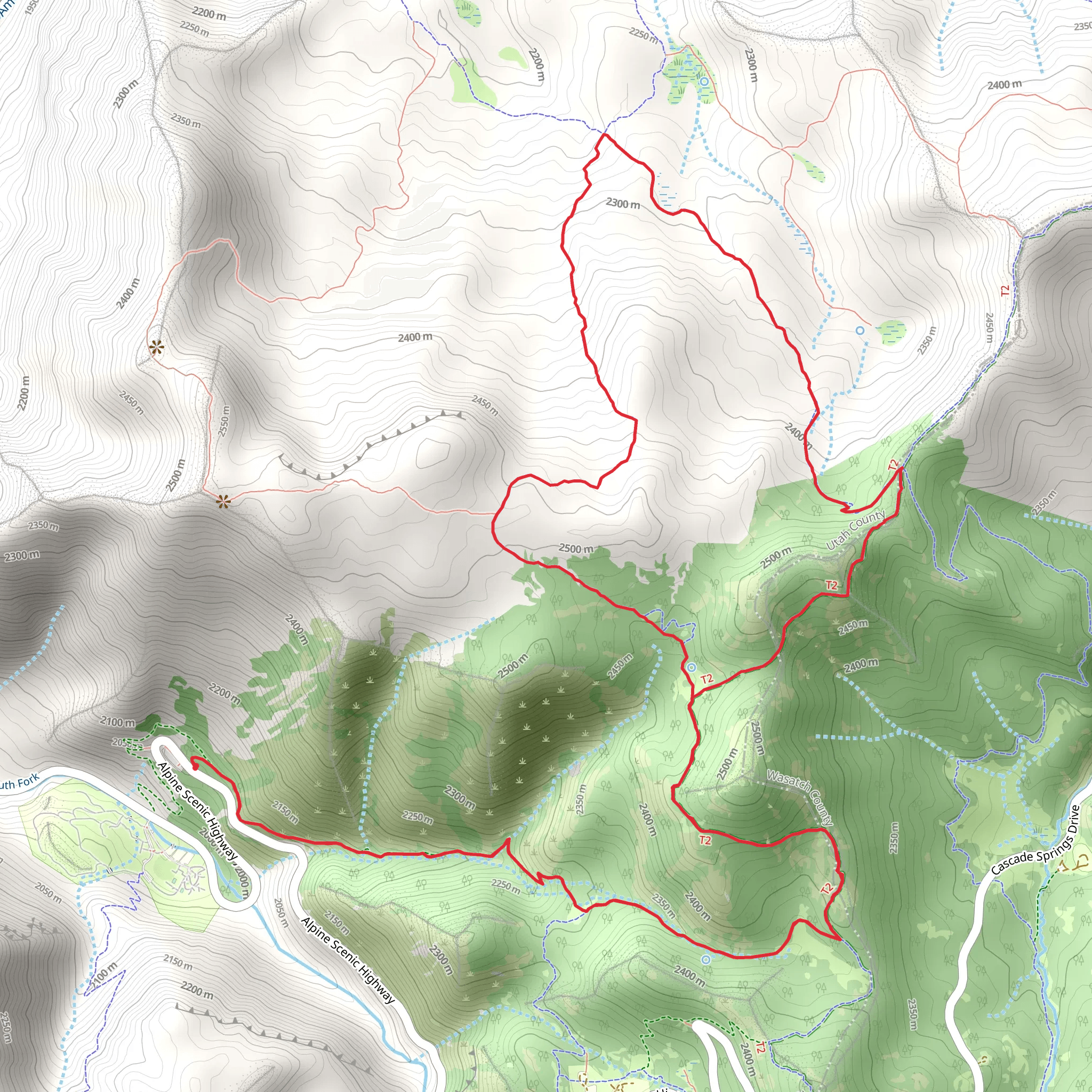 Mud Springs Trail and Tibble Fork Trail mobile static map