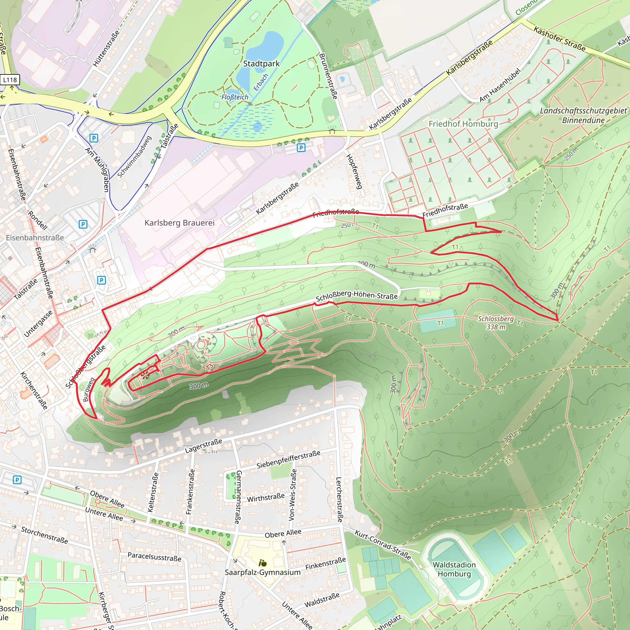 Burgruine Hohenburg via Schlossbergtour mobile static map