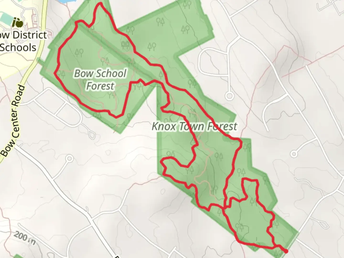 An image depicting the trail Bow School Wildlife and Conservation Commission Lands Loop and its surrounding area.