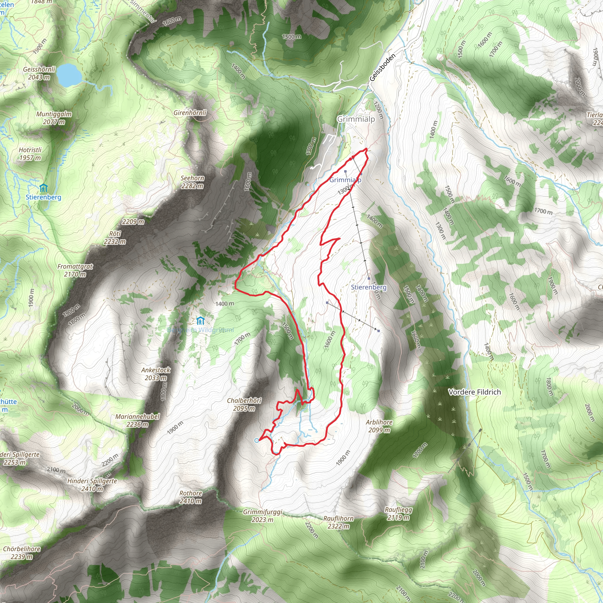 The Grimmiwasser Panoramic Mountain Hike mobile static map