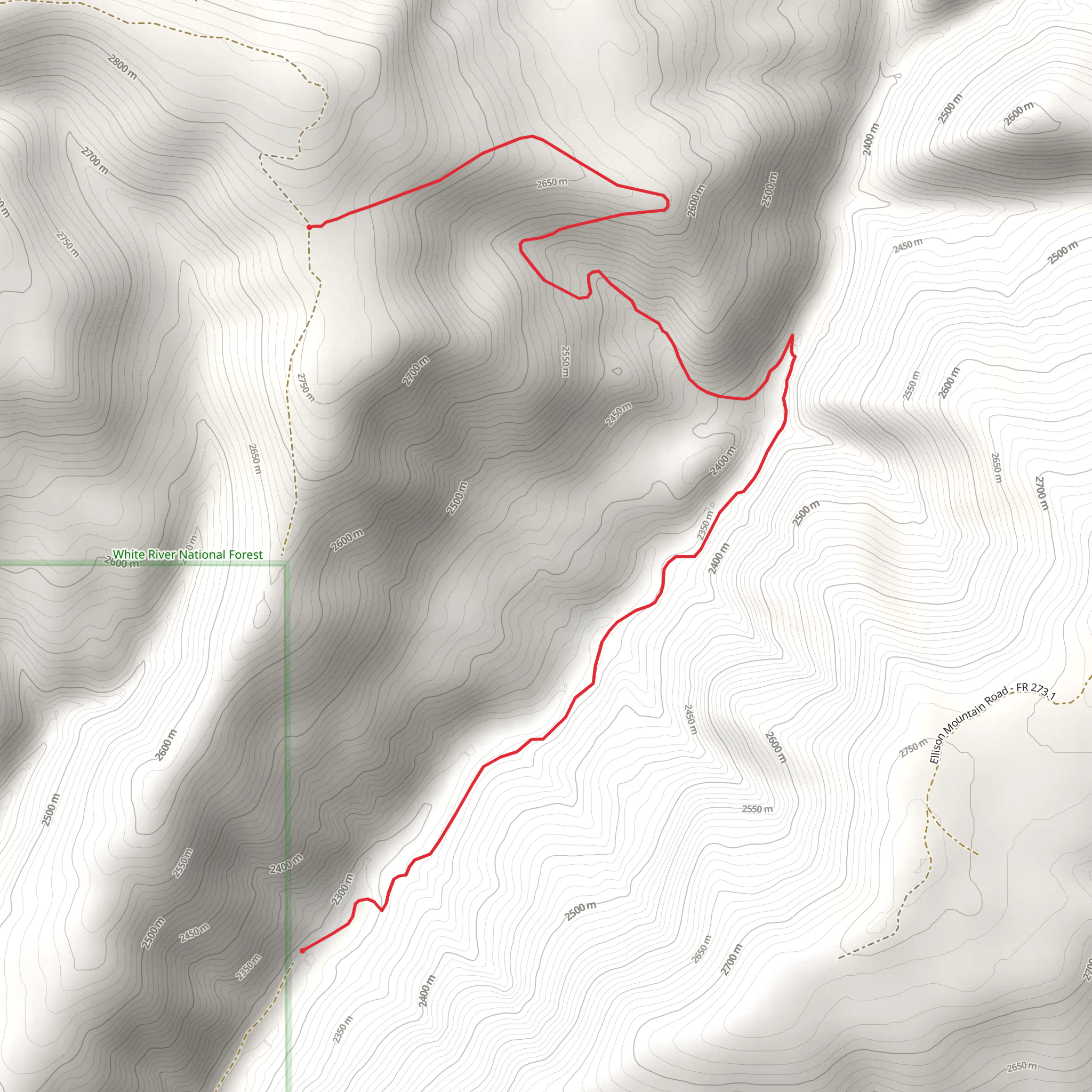 Big Beaver Creek Trail mobile static map