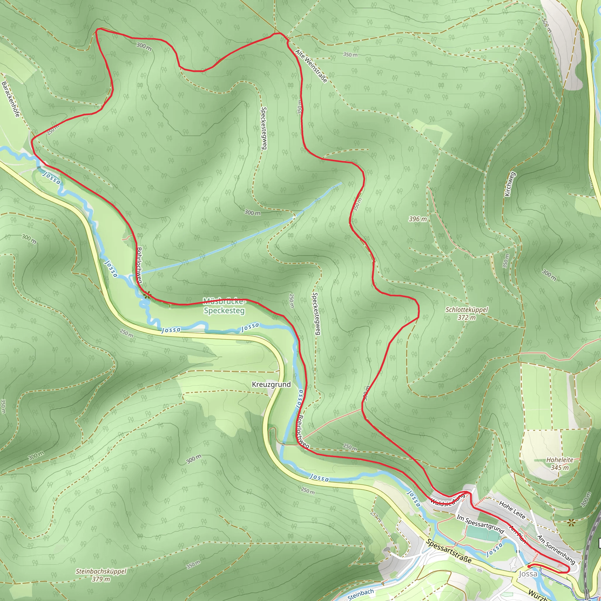 Jossa - Rundwanderweg Geweih mobile static map