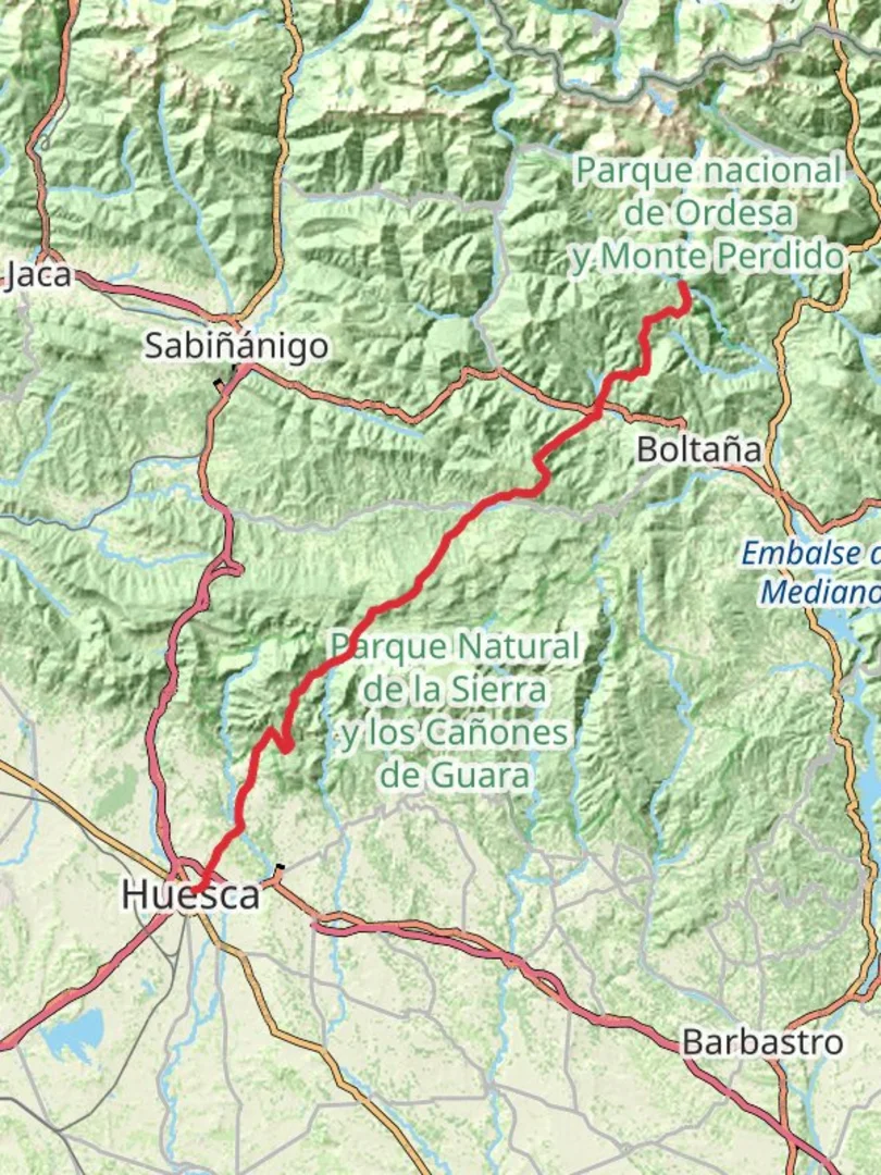 An image depicting the trail GR 268 Sendero de San Urbez and its surrounding area.