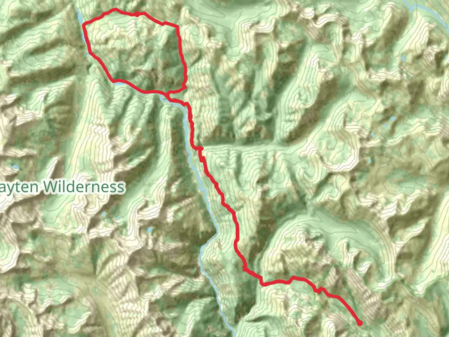 An image depicting the trail Stub Creek Trail via Hidden Lakes Trail and its surrounding area.