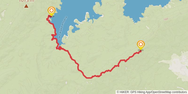 Lake Waikaremoana Great Walk stage 2 Map