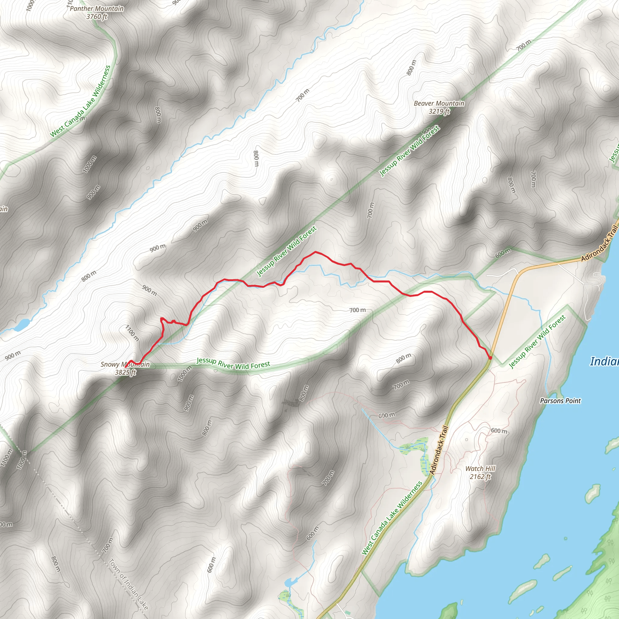 Snowy Mountain Trail mobile static map