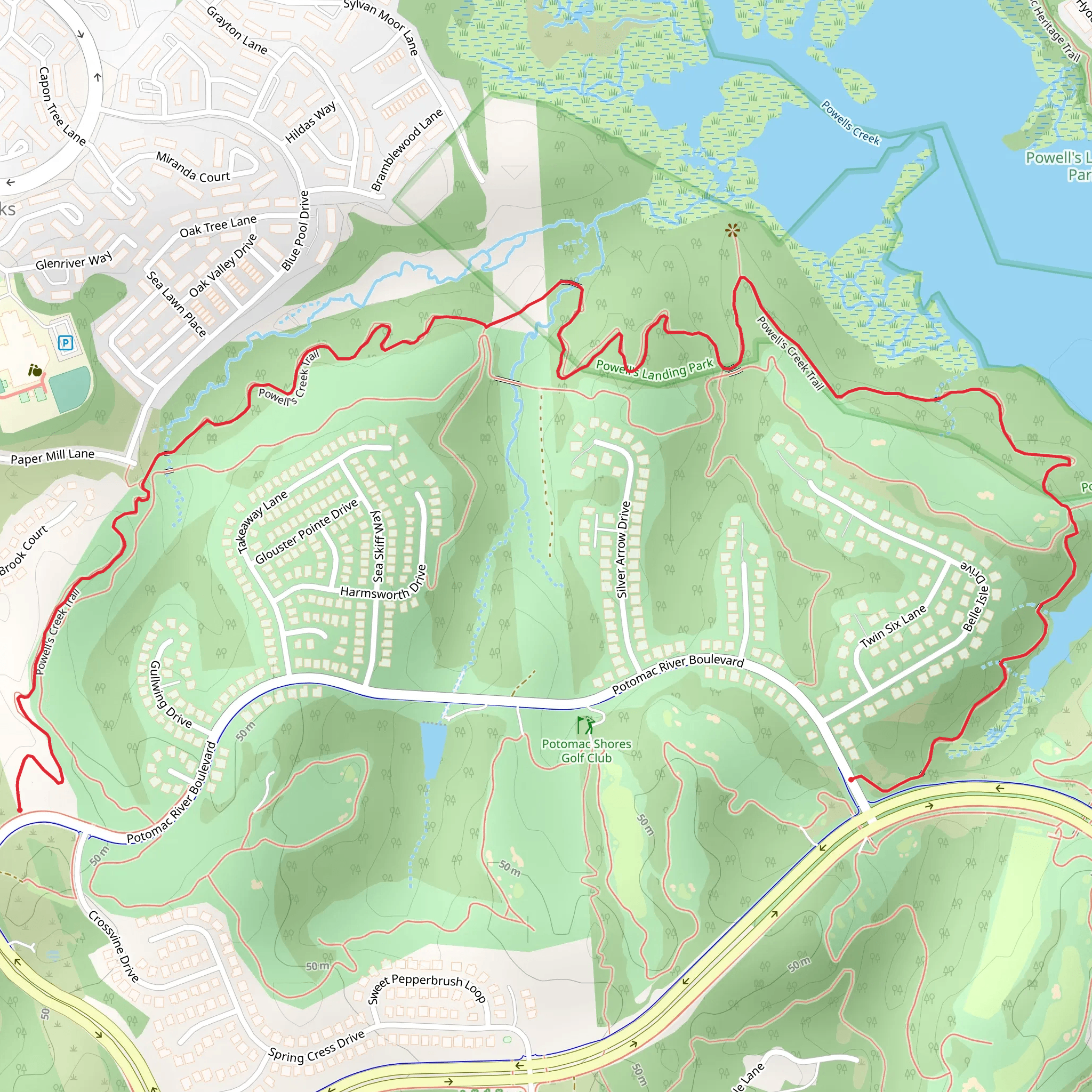 North Pond and Powell's Creek Trail - Horseshoe mobile static map