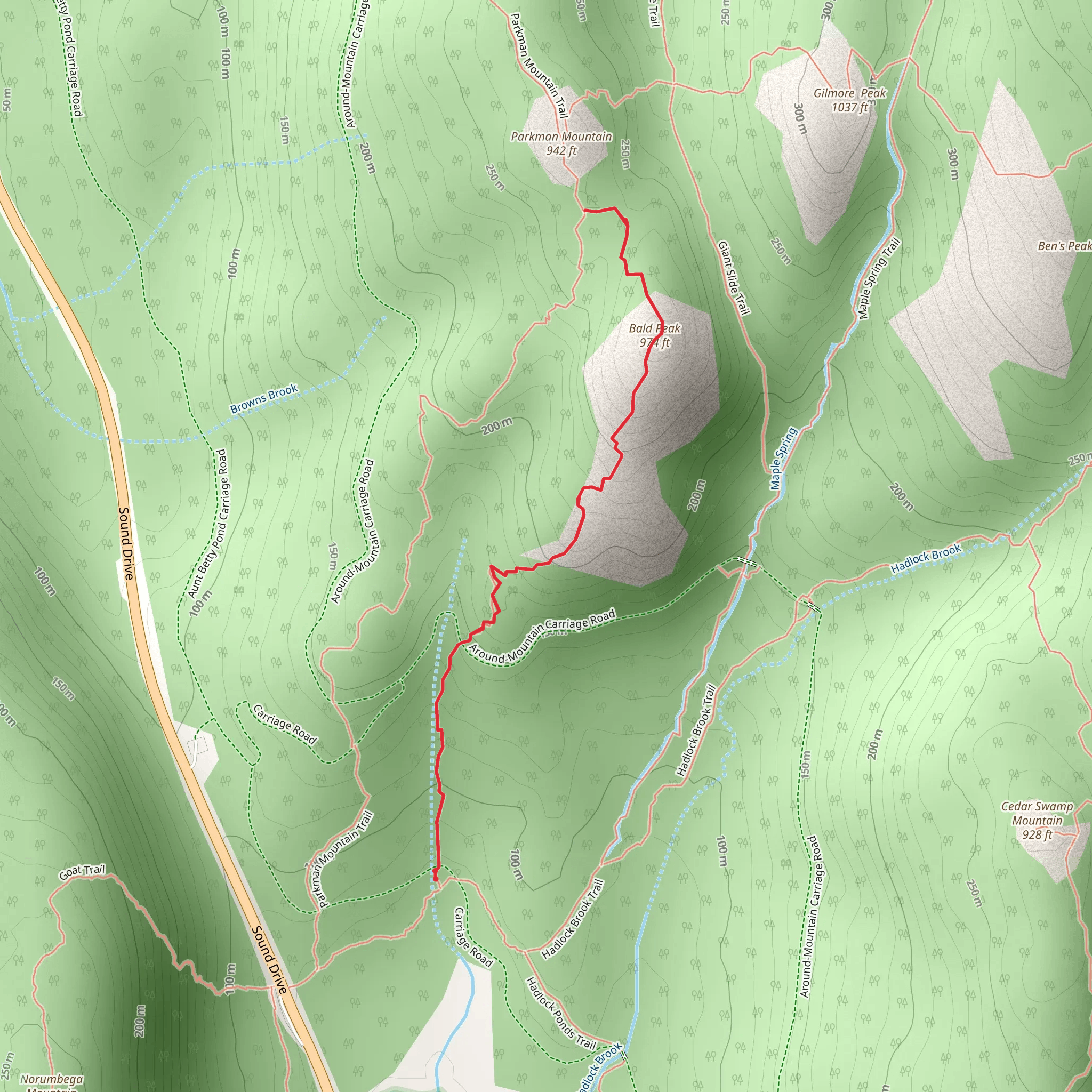 Bald Peak Trail mobile static map