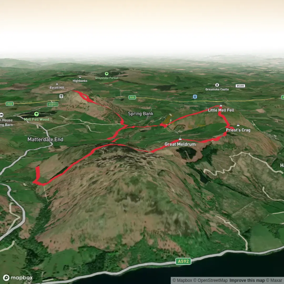 An image depicting the trail Matterdale Loop - 3 WRs and its surrounding area.