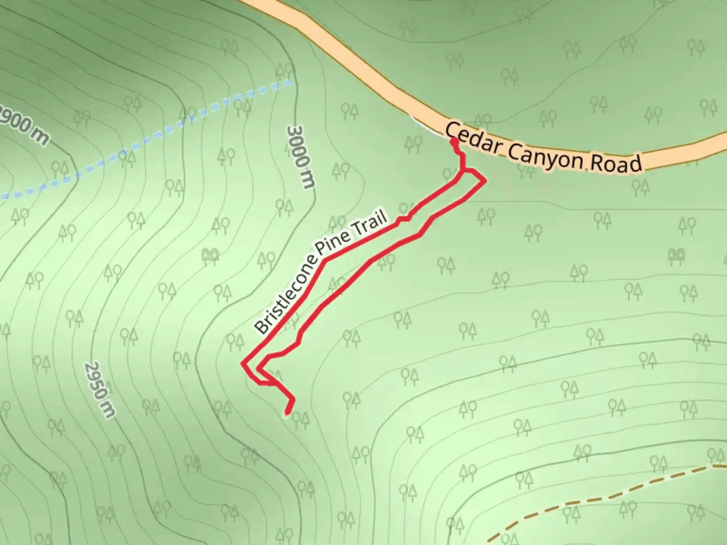 An image depicting the trail Bristlecone Pine Loop Trail and its surrounding area.