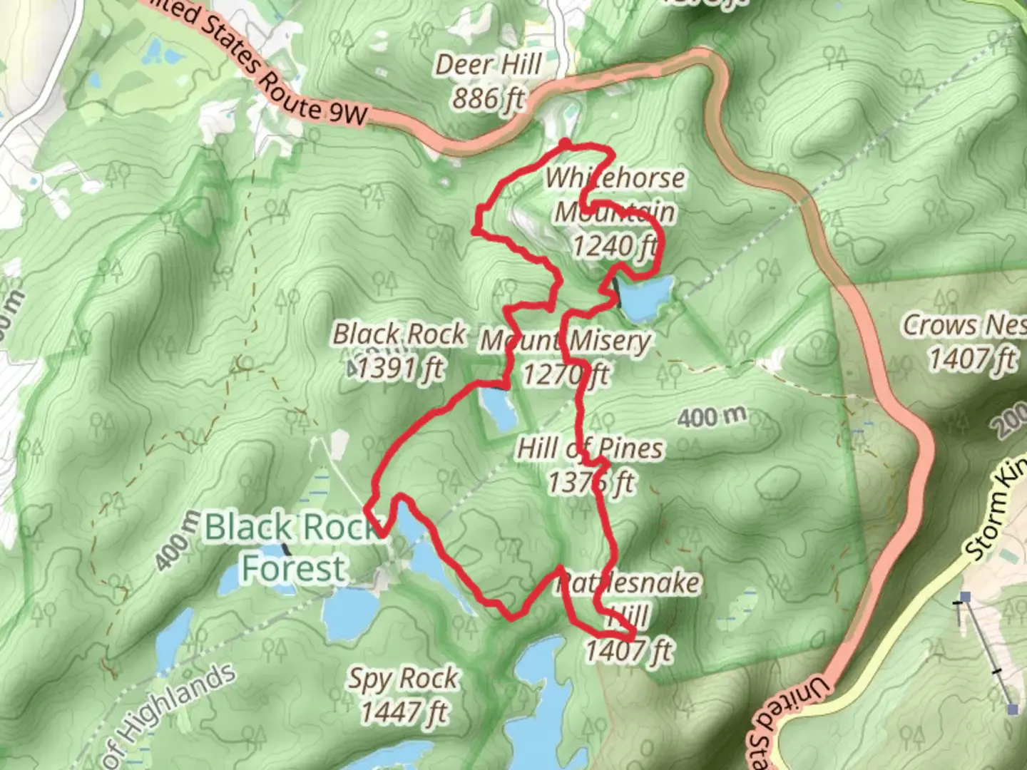 An image depicting the trail Whitehorse Mountain, Rattlesnake Hill and Aleck Reservoir Loop and its surrounding area.