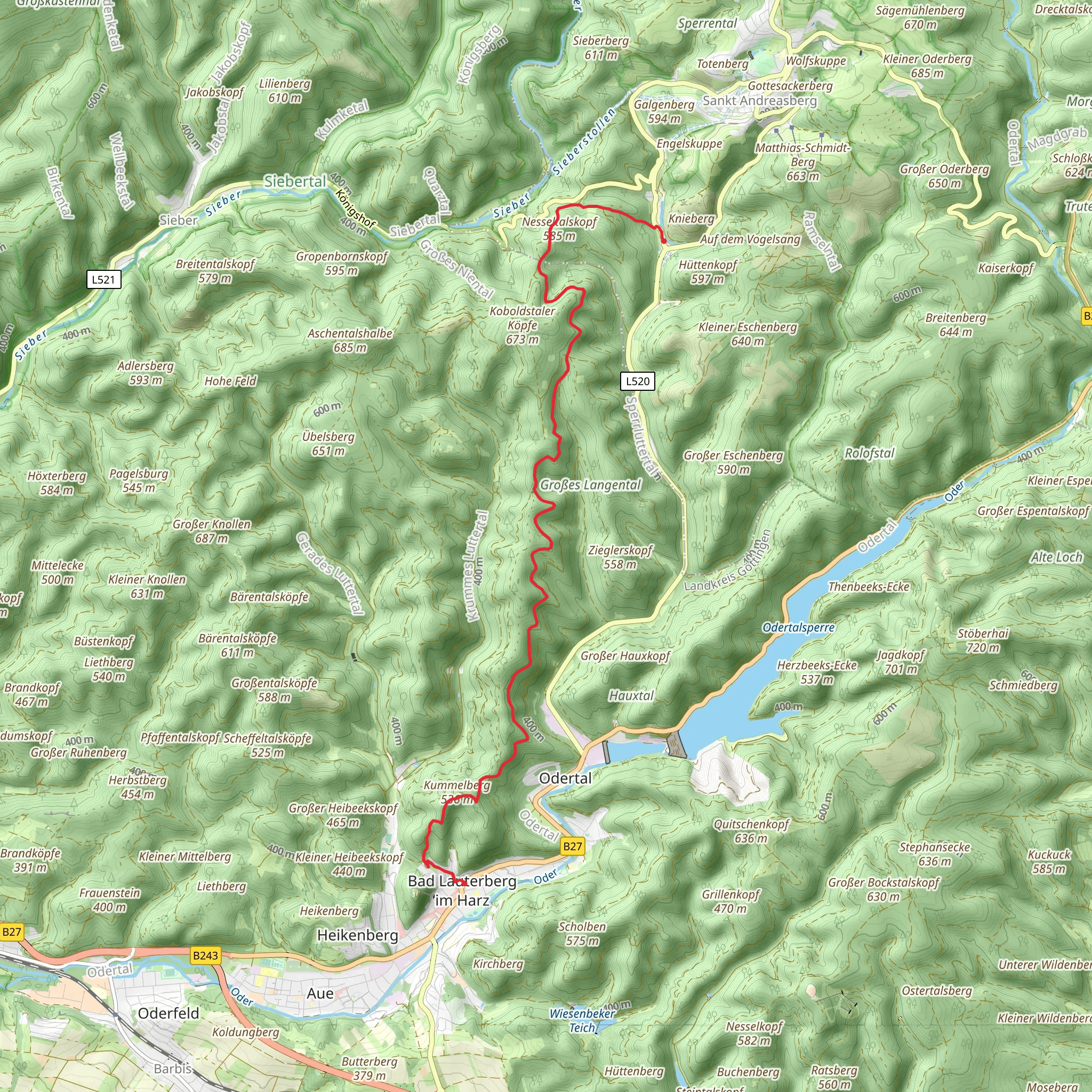 Silberhuette to Bad Lauterberg im Harz via Harzklub Weg mobile static map