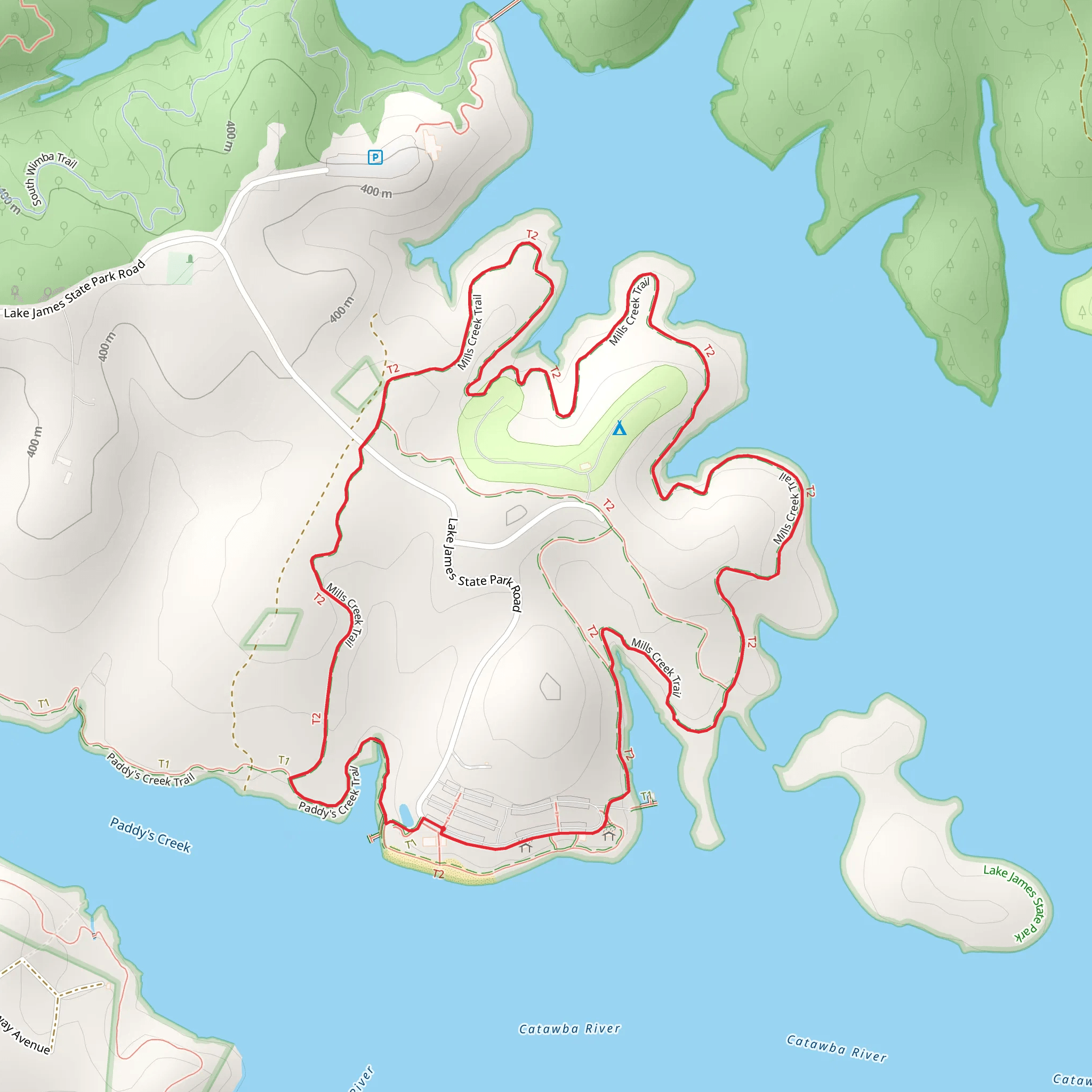 Mill's Creek Loop Trail mobile static map