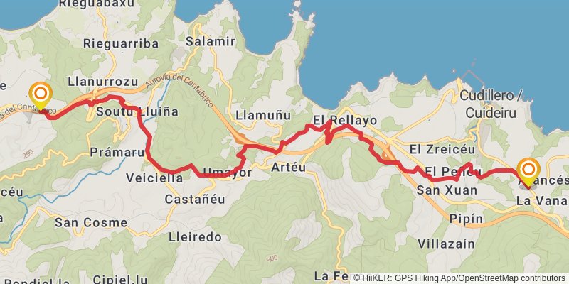 Camino del Norte stage 30 Map