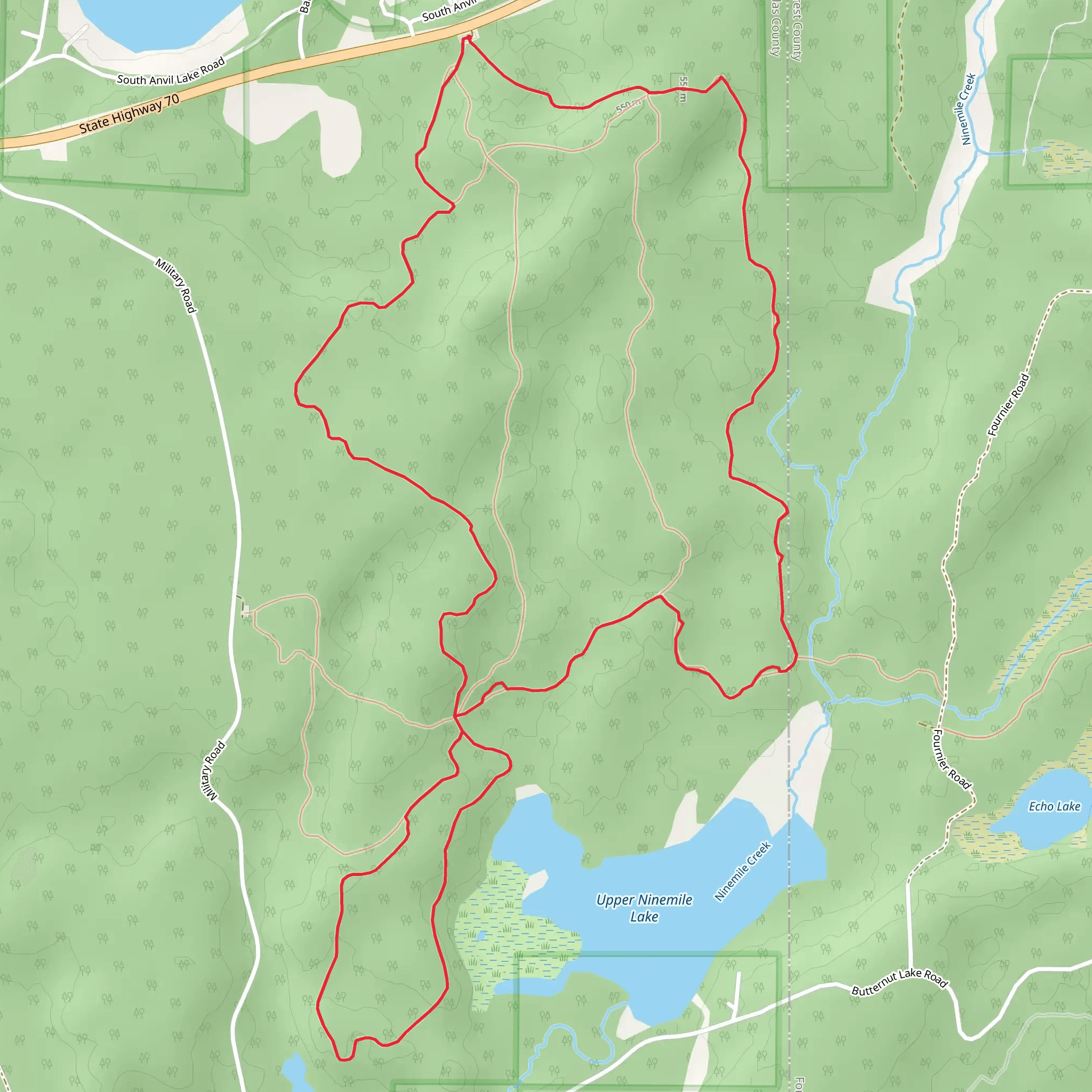 Anvil Lake Trail mobile static map