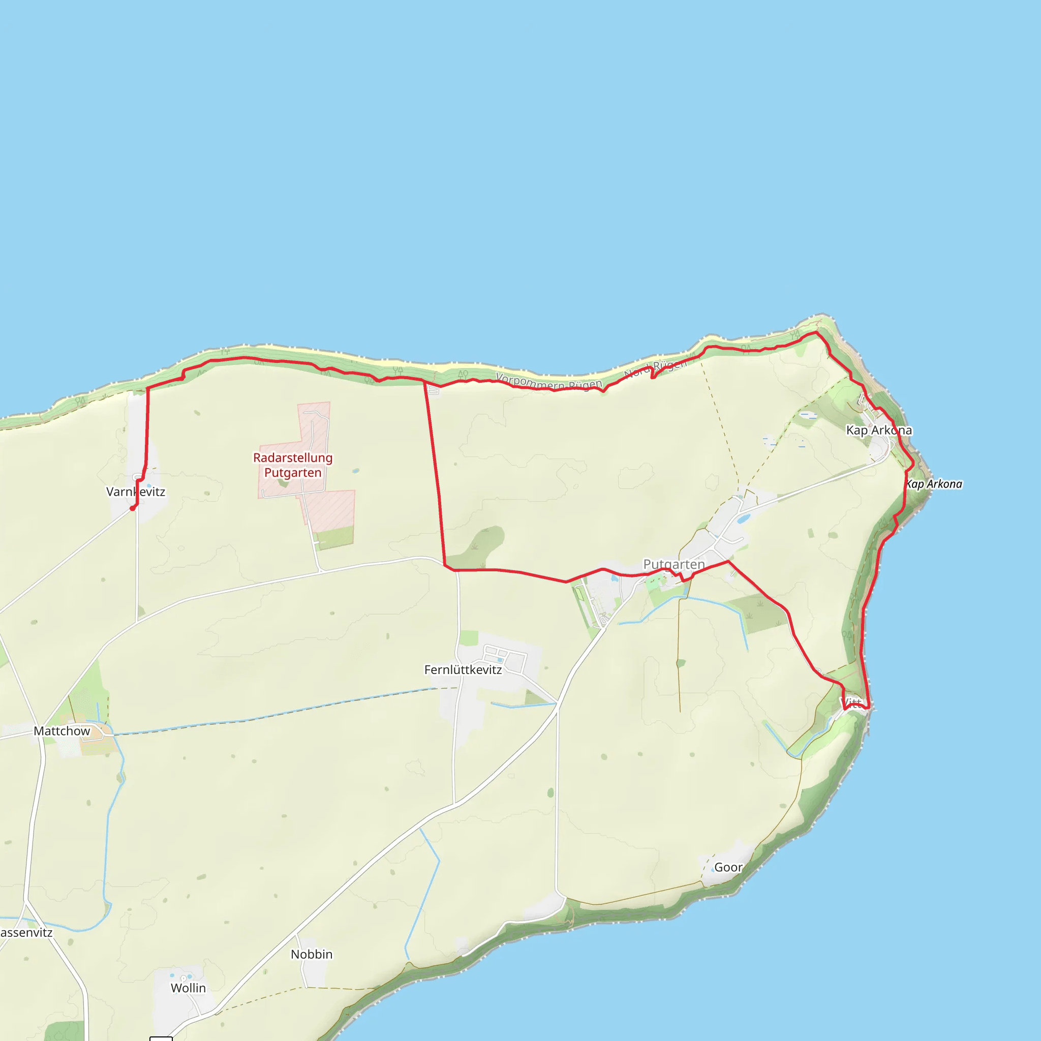 Faallada Sicht via Putgarten and Varnkevitz mobile static map