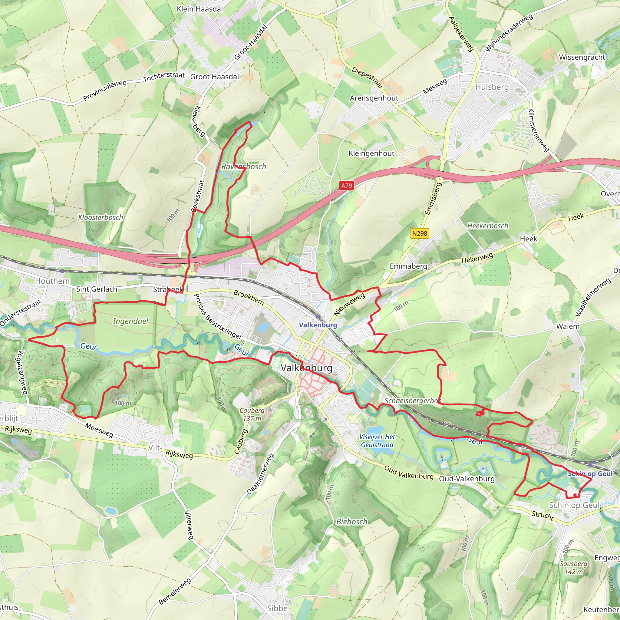 Krulsweg op de Schaelsberg and Ravensbosch via Valkenburg mobile static map