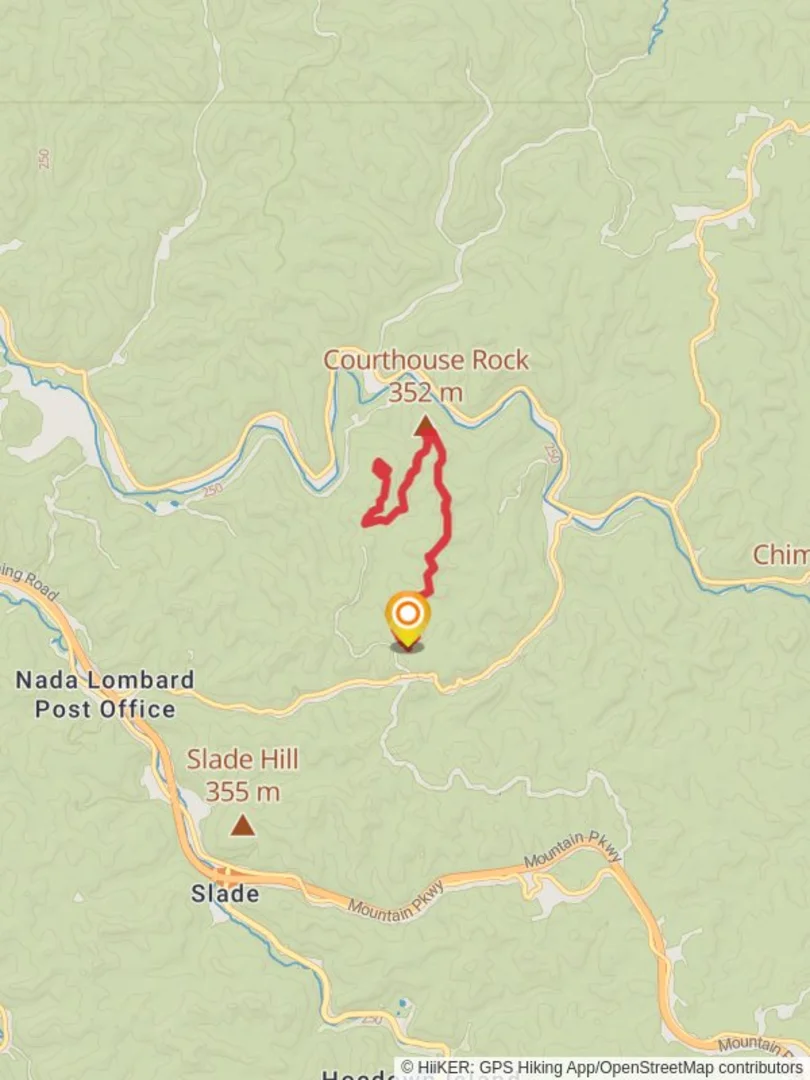 An image depicting the trail Courthouse Rock and Auxier Ridge Trail - 204 and its surrounding area.