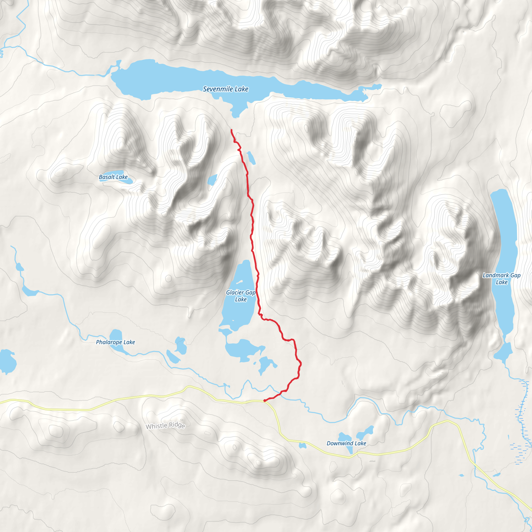 Glacier Gap Lake Trail mobile static map
