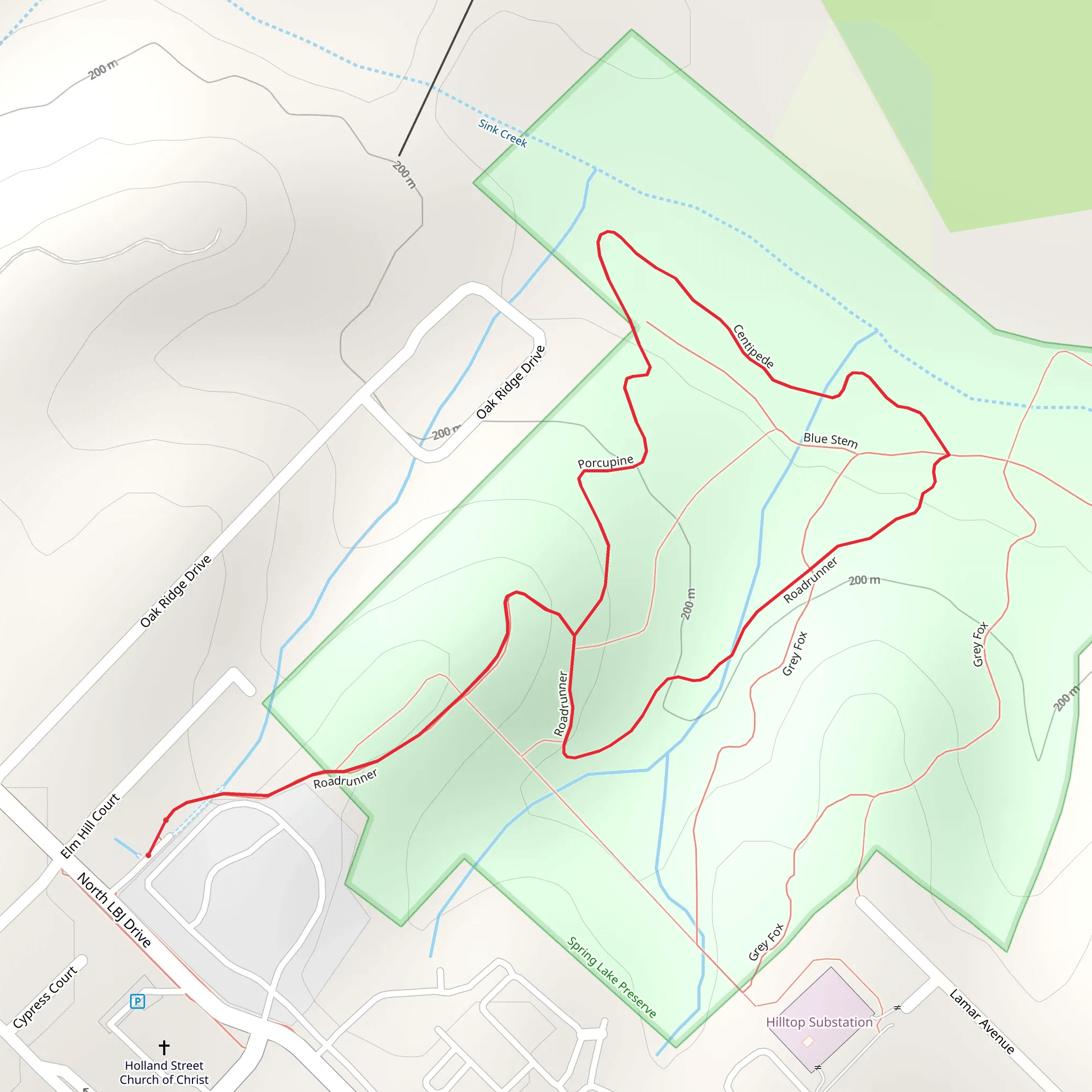 Spring Lake Preserve Loop via Porcupine mobile static map