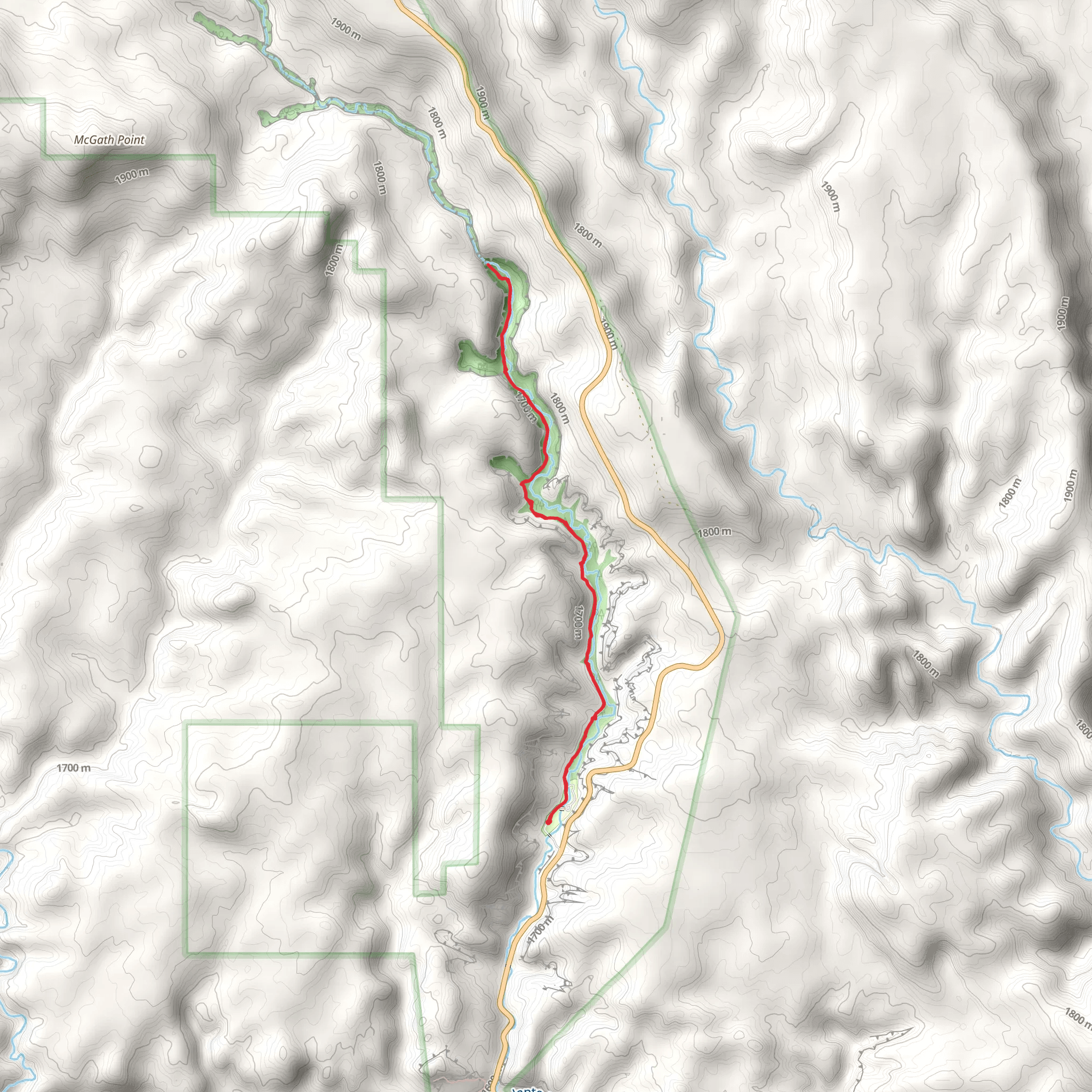 Lower Calf Creek Falls Trail mobile static map
