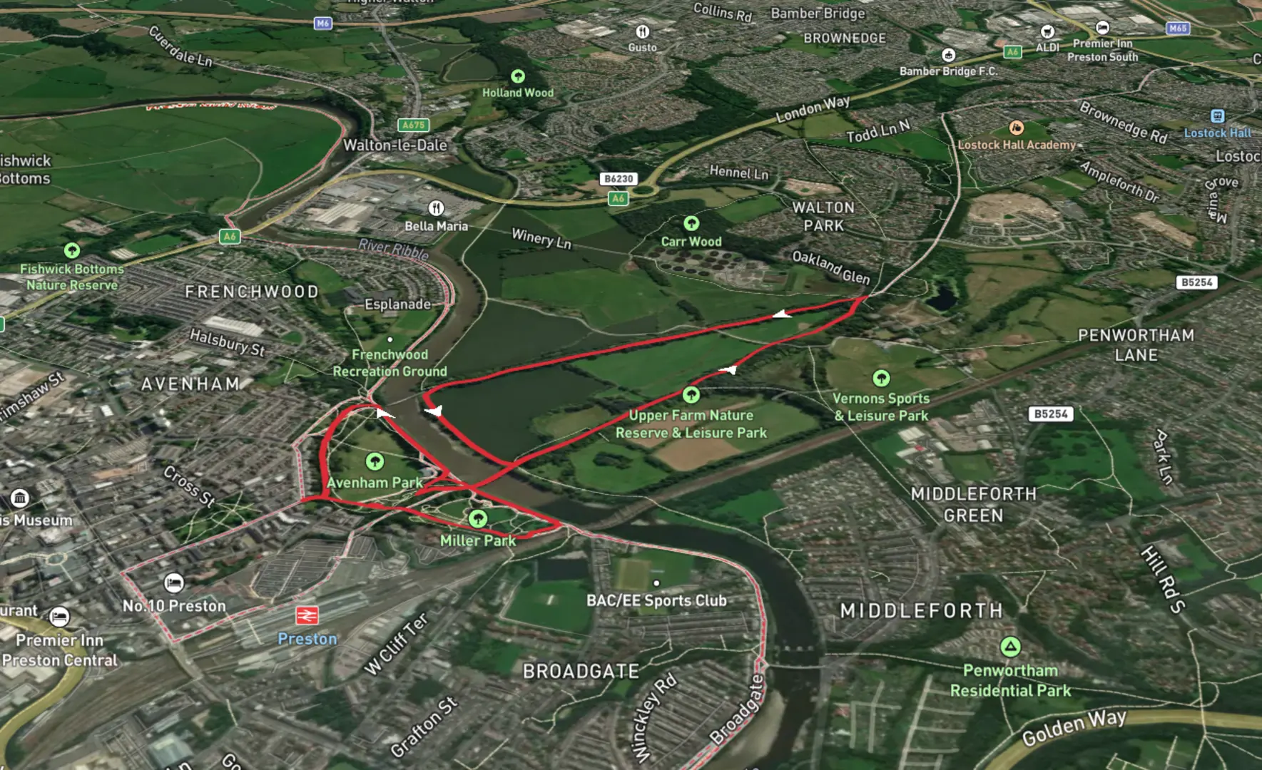 Japanese Rock Garden, Avenham Park and Miller Park via Derby Walk La