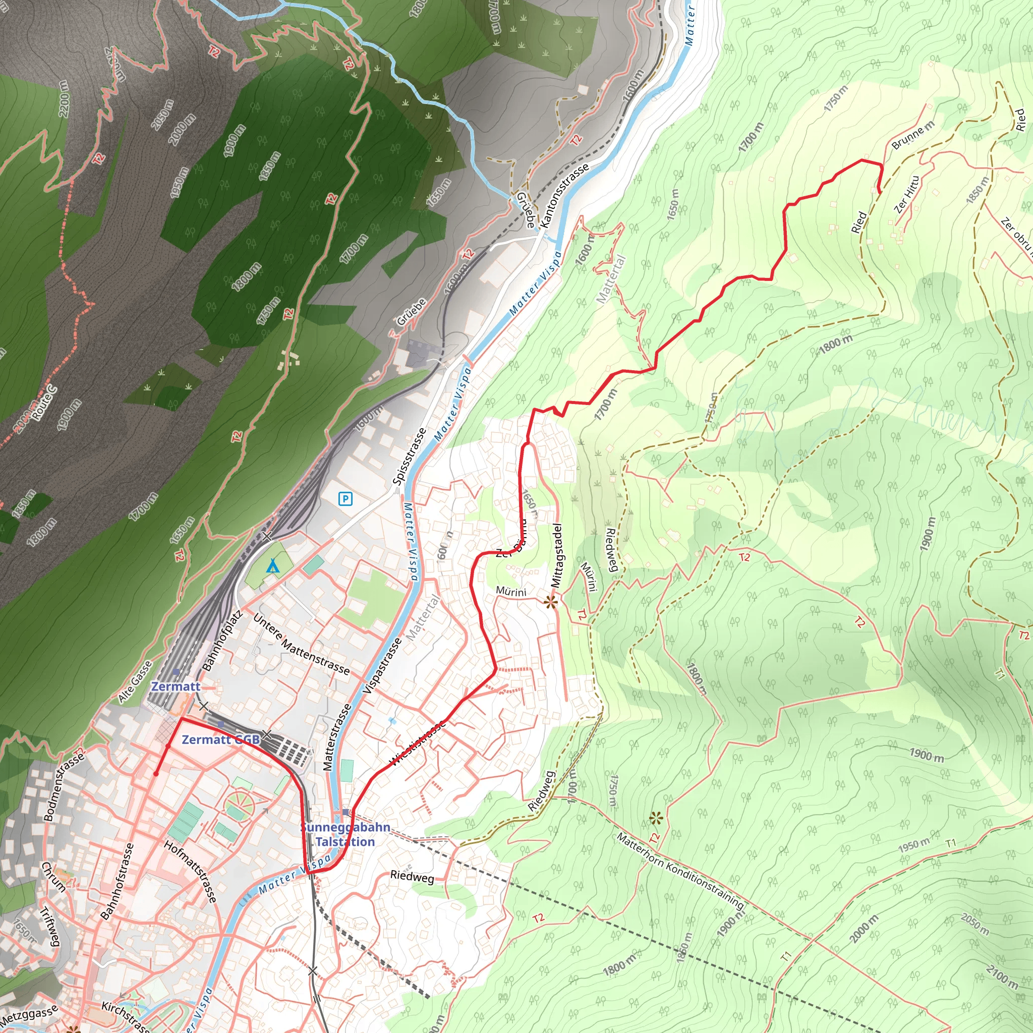 Zermatt-Ried - Nr 107 mobile static map