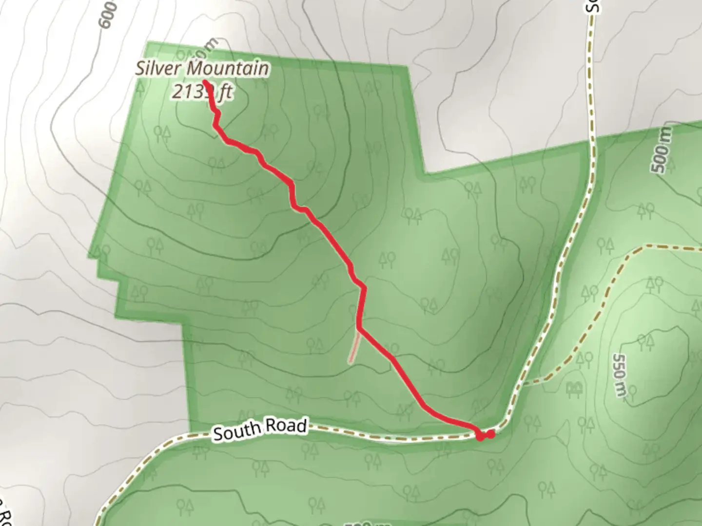 An image depicting the trail Silver Mountain Trail and its surrounding area.
