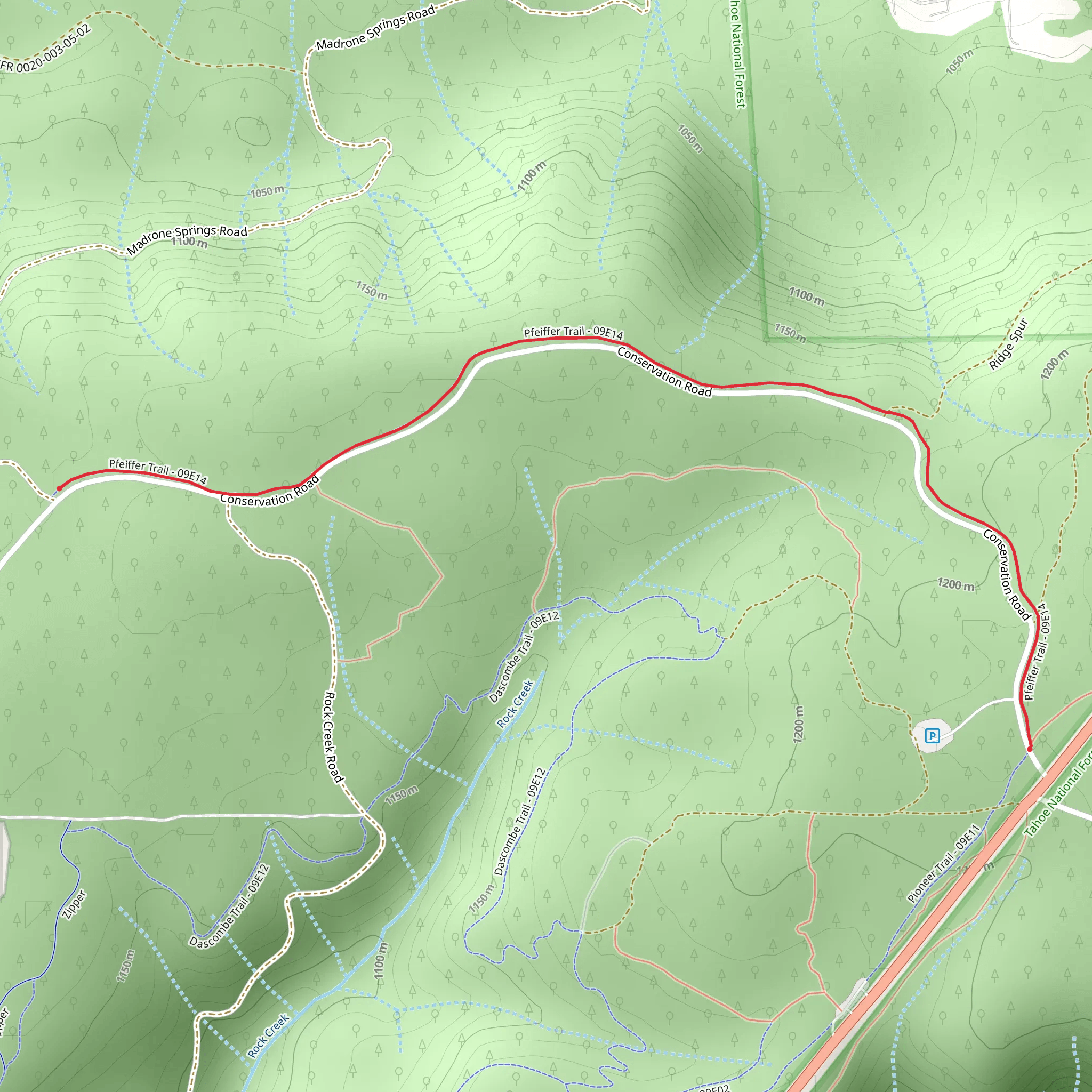 Pfeiffer Trail mobile static map