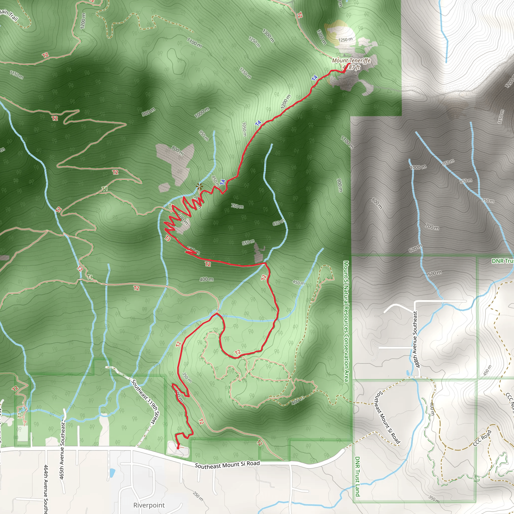 Mount Teneriffe Trail mobile static map